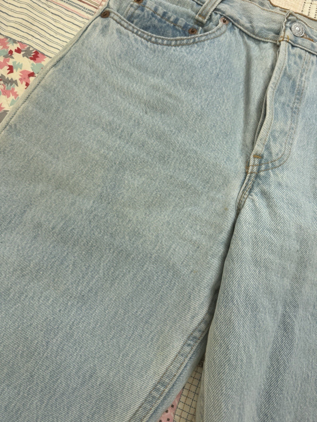 Vintage 1990s Levi’s 701 Student Light Wash Perfectly Faded Distressed 26 x 29