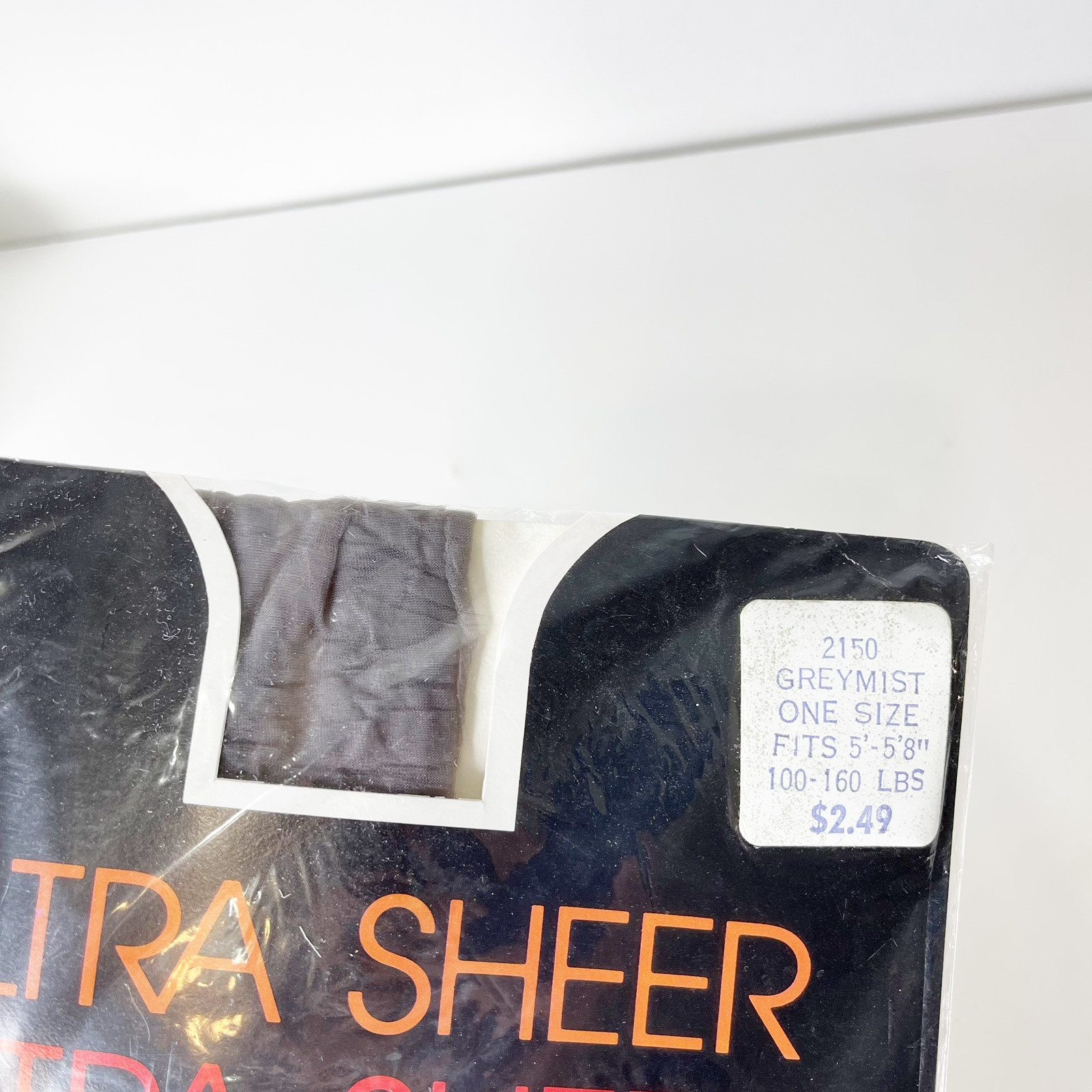 Vintage Ultra Sheer Fashion Collection Pantyhose Grey Mist One Size Fits Most