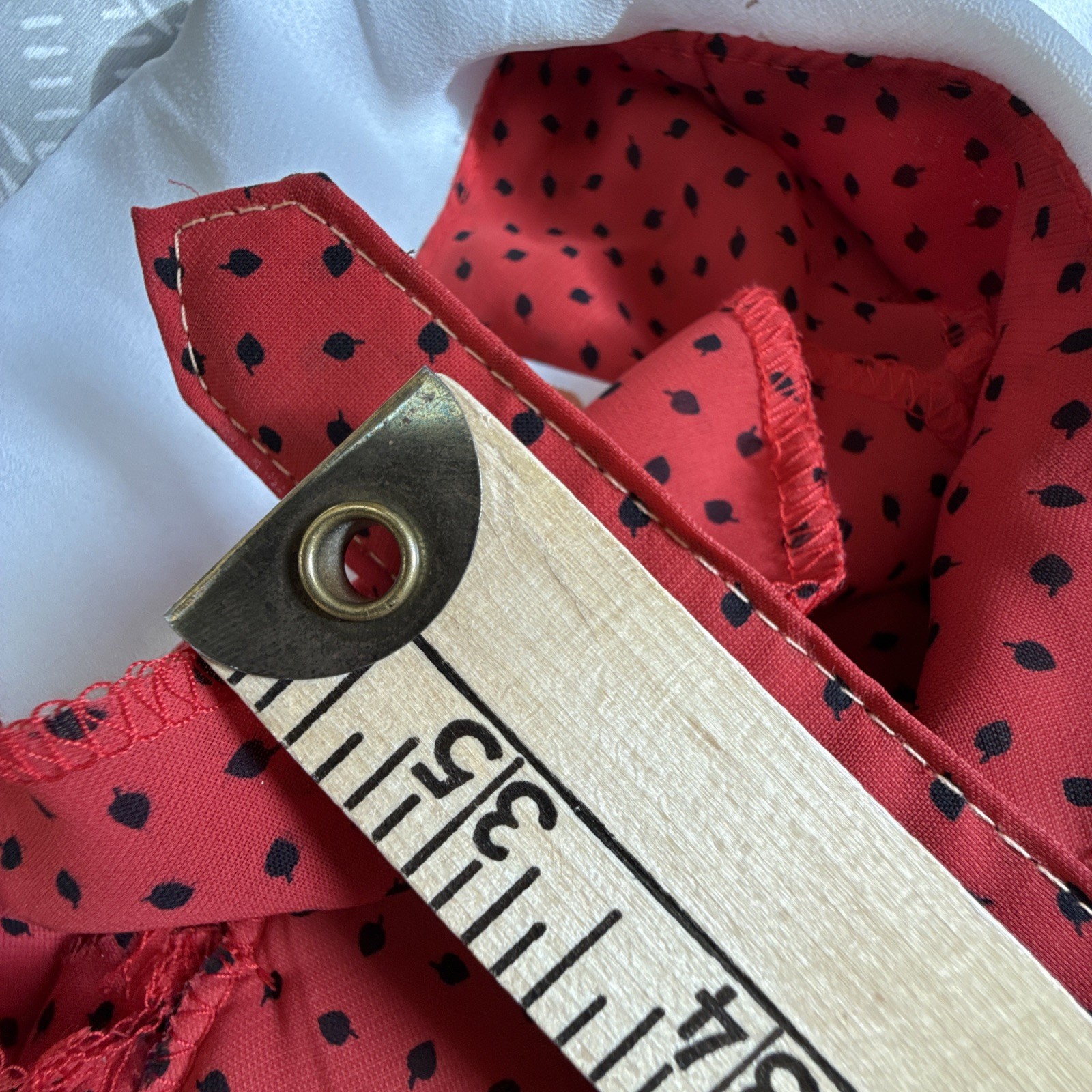 Amy-Deb Women’s Dress 14 Red Black Polka Dot White Collar Button Belt VTG Retro
