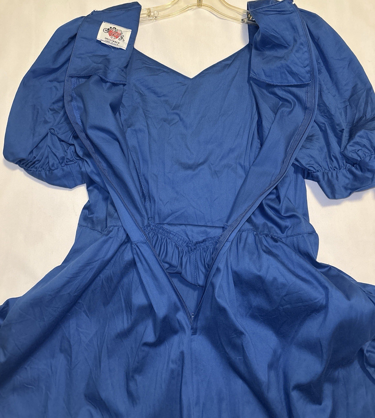 Vintage Lanz Originals Dress Women’s S/M Royal Blue Cottagecore Cut Tag Flaw
