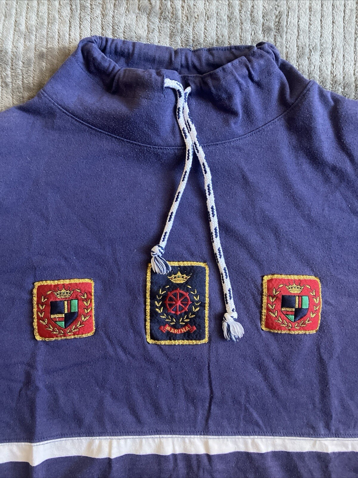 Vintage B.I. Gear Sportswear Nautical Shirt 80s 90s Women’s Small Drawstring
