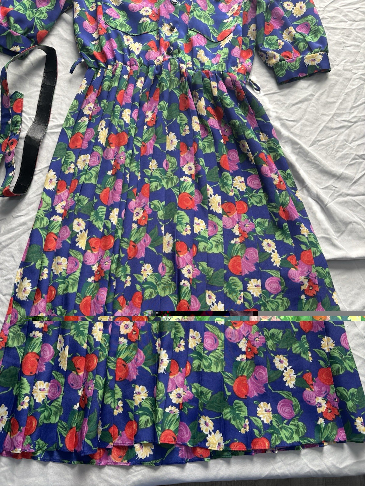 Breli Originals 80’s Pleated Floral Cottagecore Praire Botanical Bright Dress