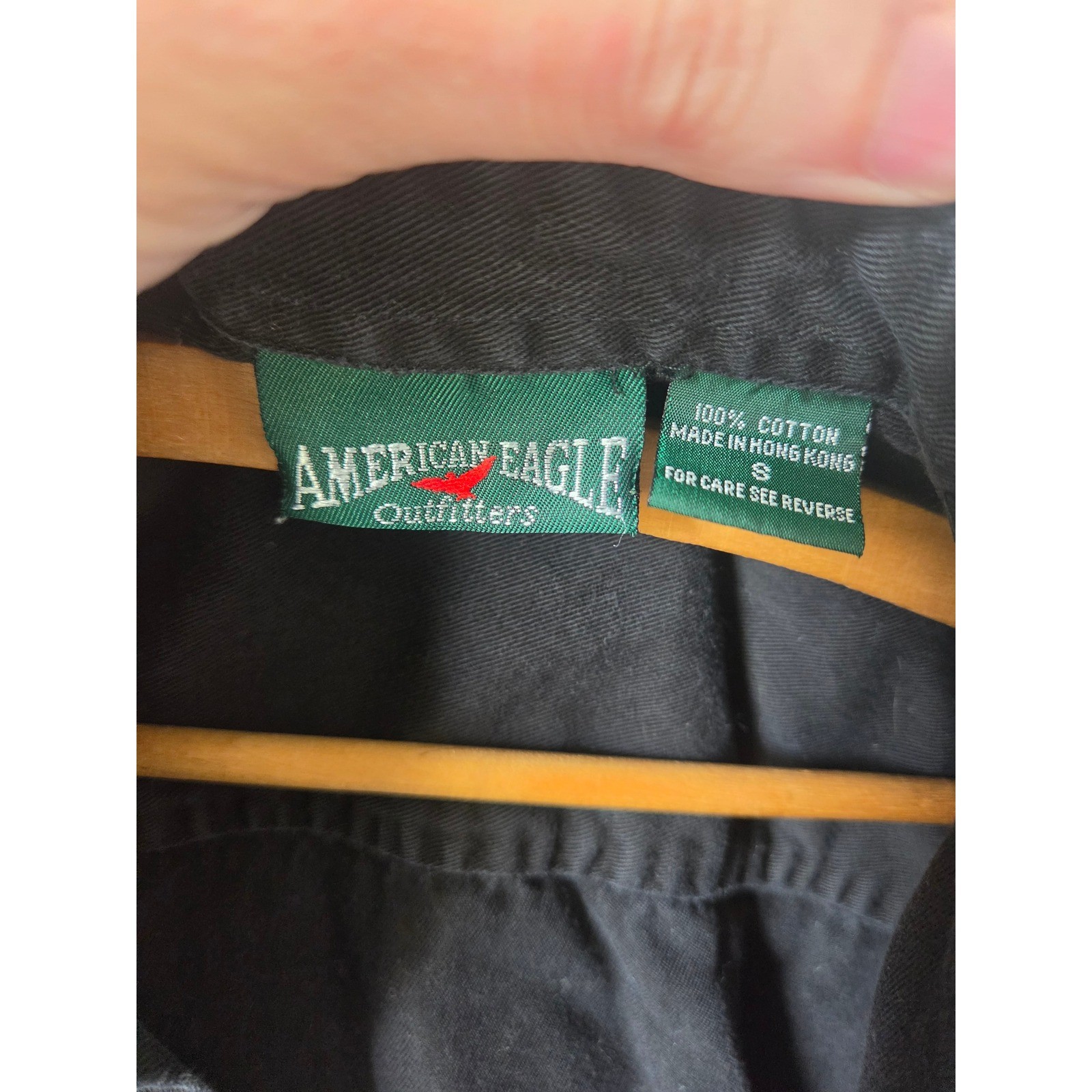 American Eagle 90s Y2K Black Cotton Sleeveless Button Down Vest Small