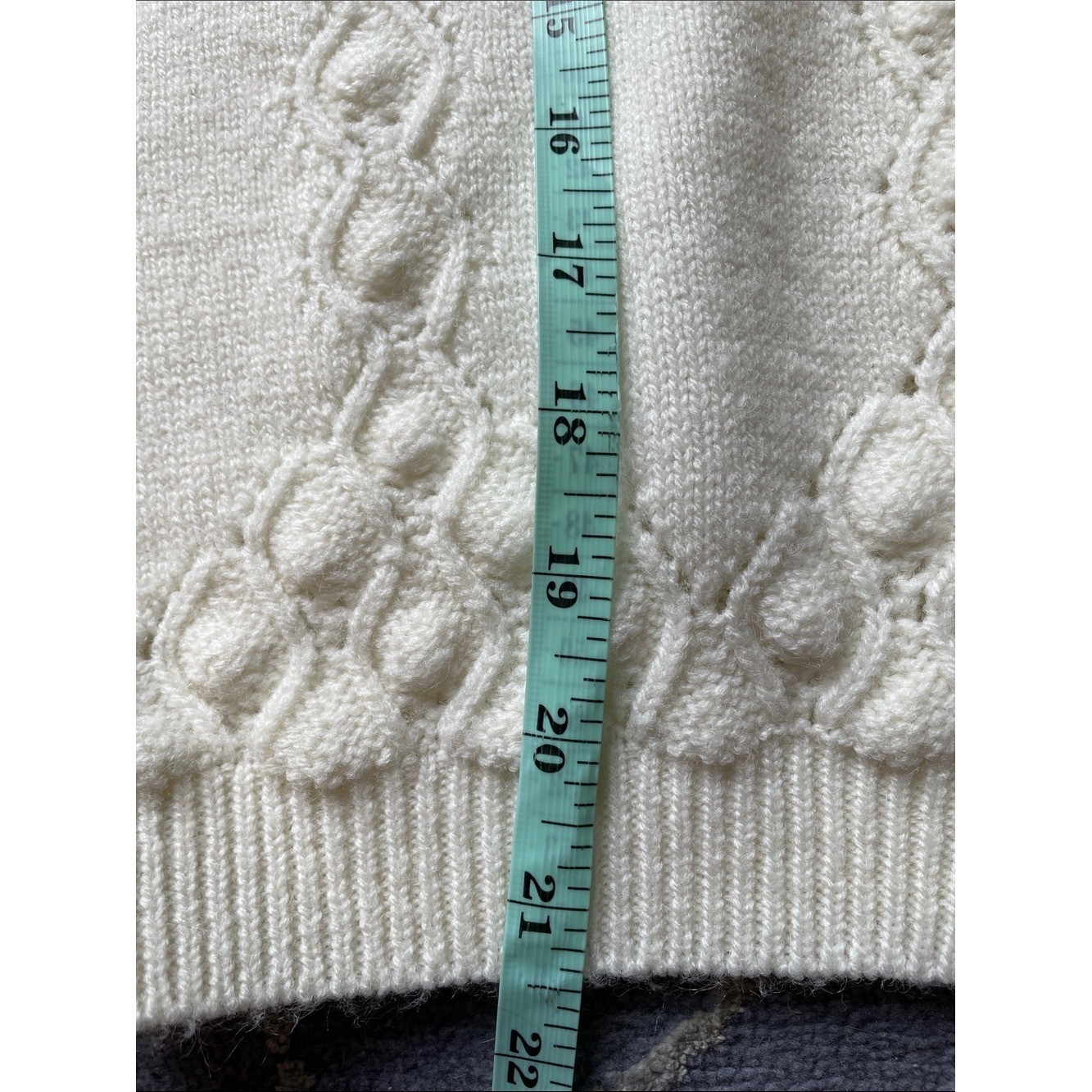 Vintage Devon Original Cream Knit Button-Up Cardigan Sweater Size Small