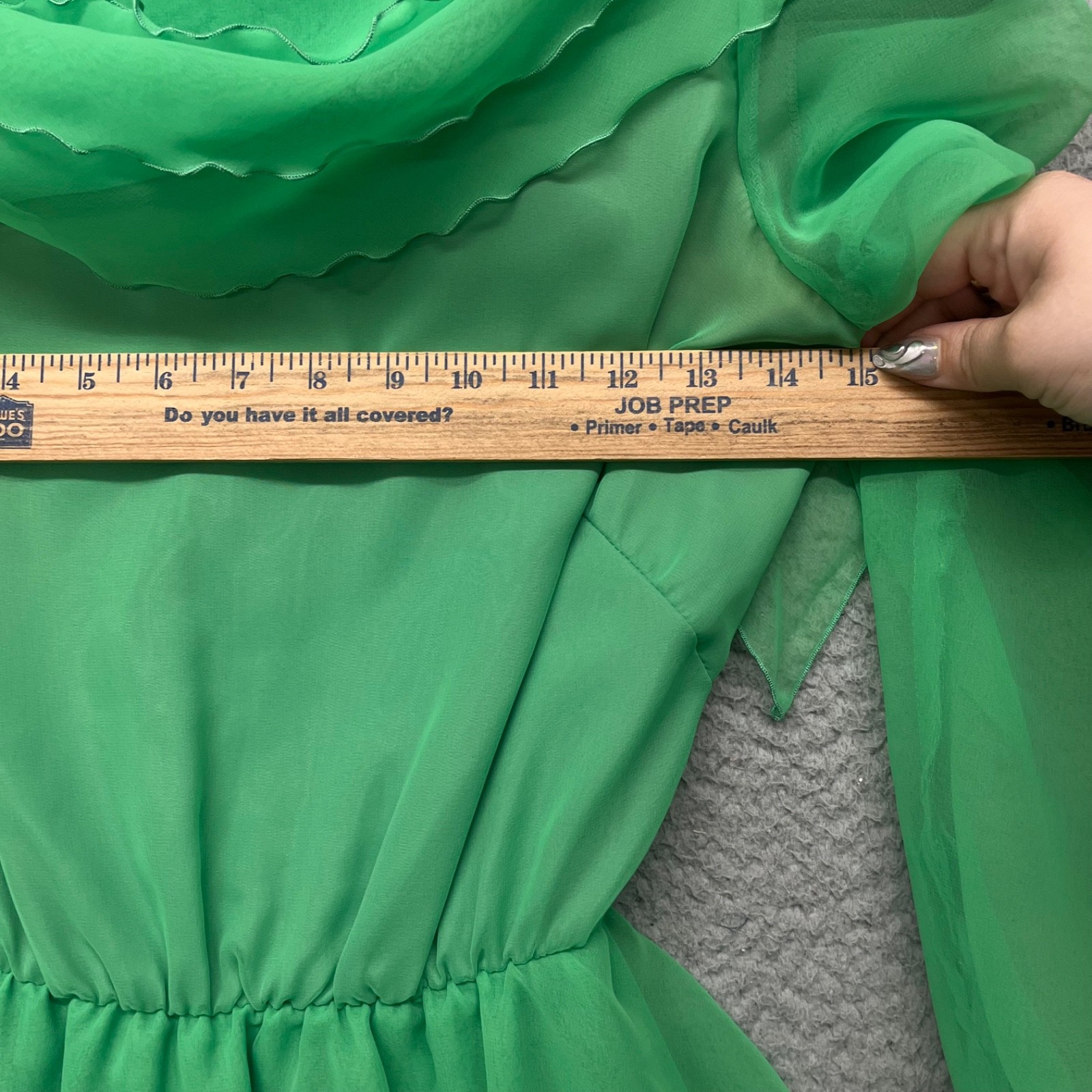 Mike Benet Formals Dress Womens 6 Green Layered Sheer 1960’s True Vintage Retro