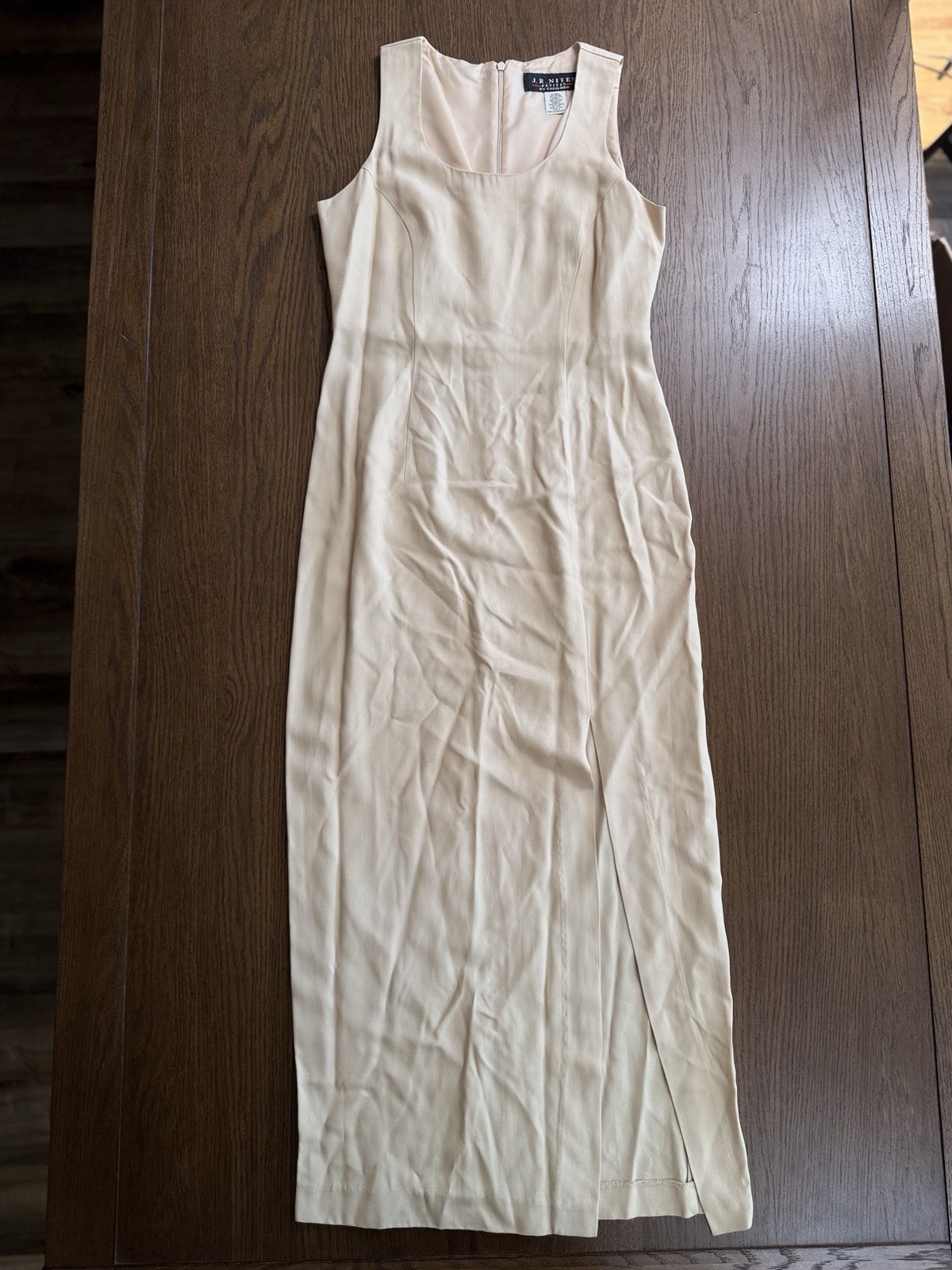 Vintage J.R. Nites Petites by Caliendo Ivory Cream Long Sleeve Maxi Dress Set