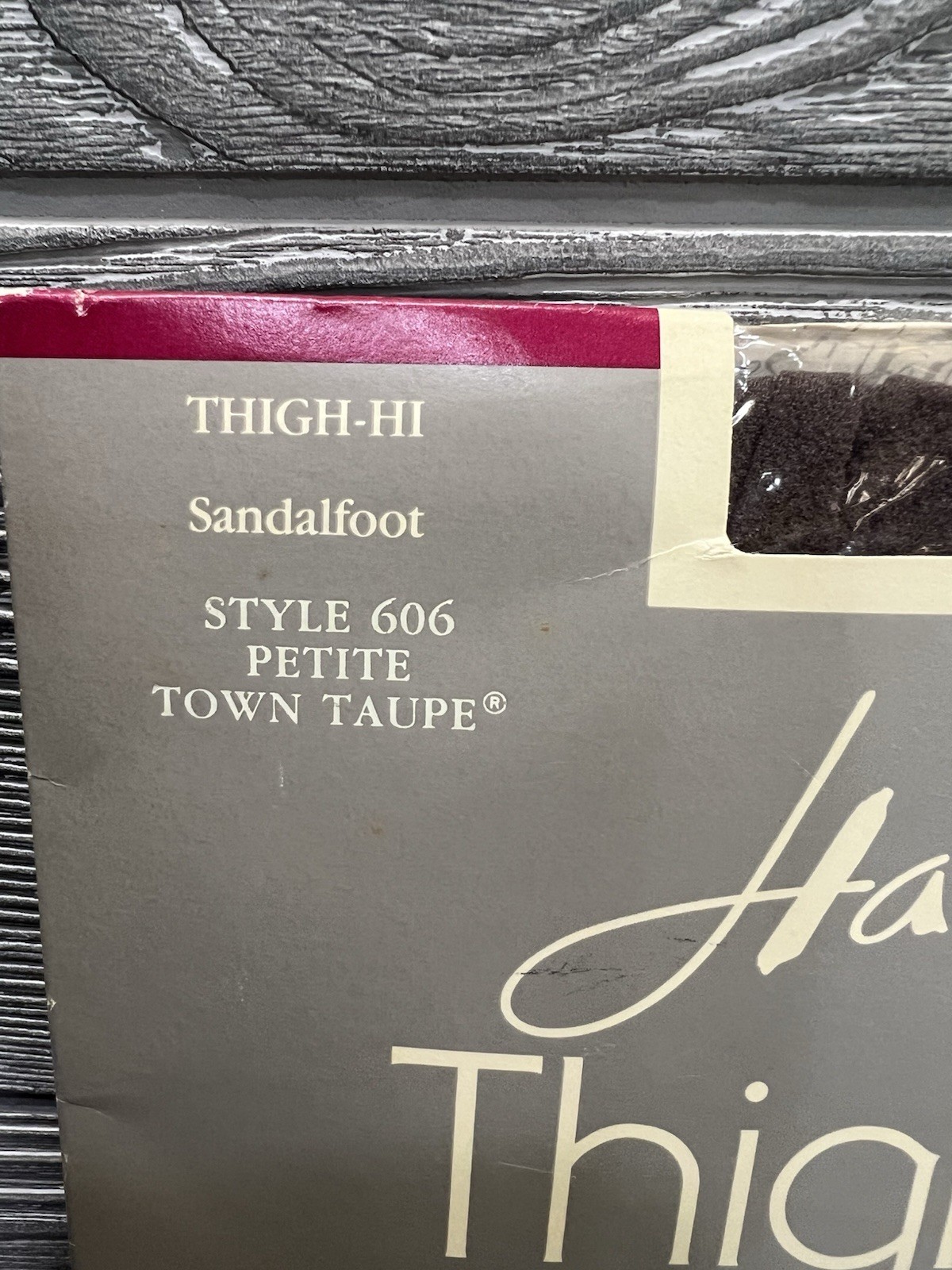 Vintage Hanes Thigh-Hi 606 Sandalfoot Nylon Stockings Petite Town Taupe