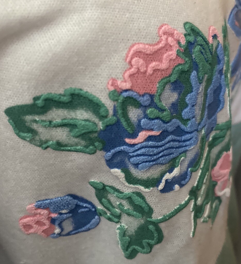 Land and Sea 80s 90s vintage Collared Top Granny Cottage Pastels Floral Retro