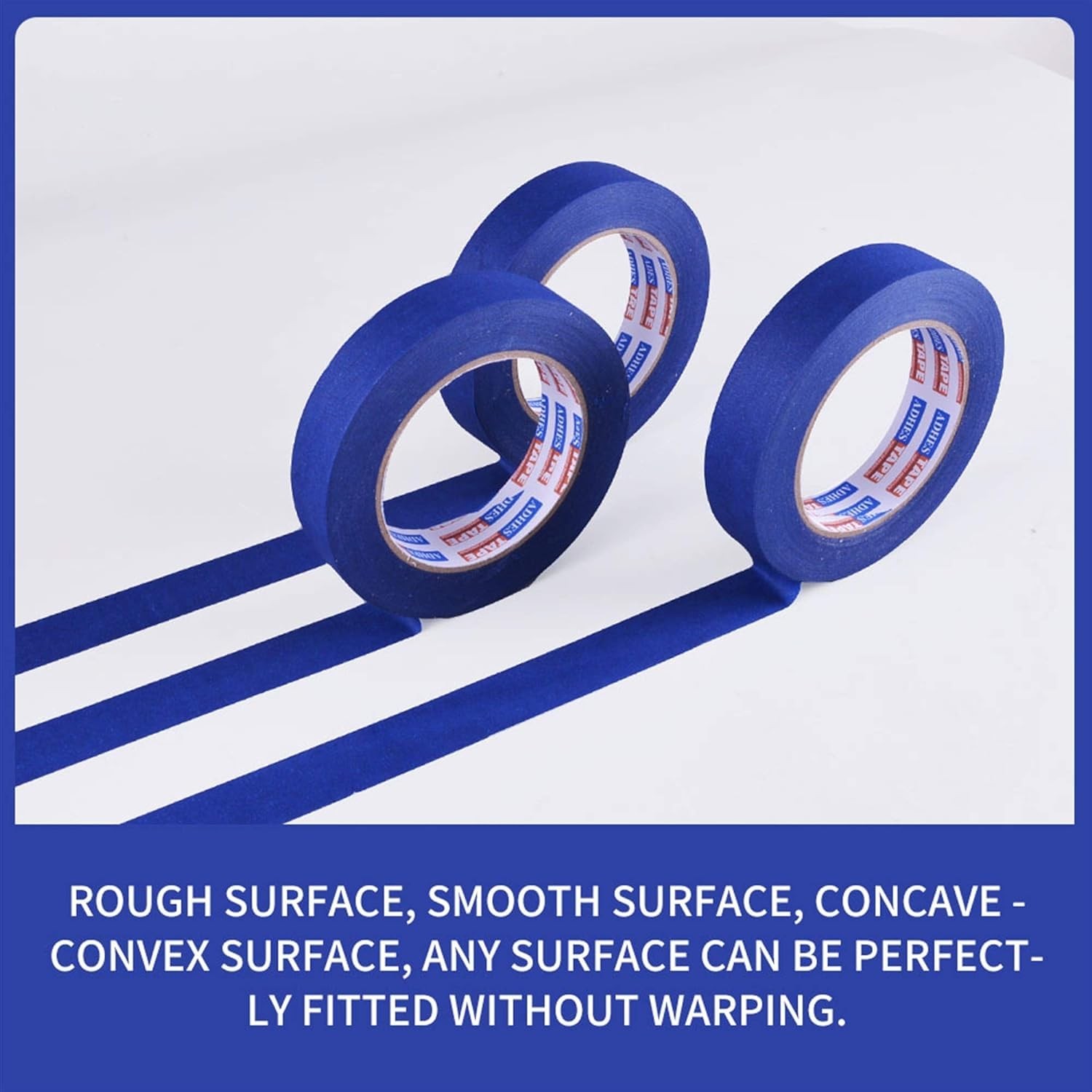 ADHES Blue Painters Tape for Walls, UV Resistant, 14-Day Clean Removal