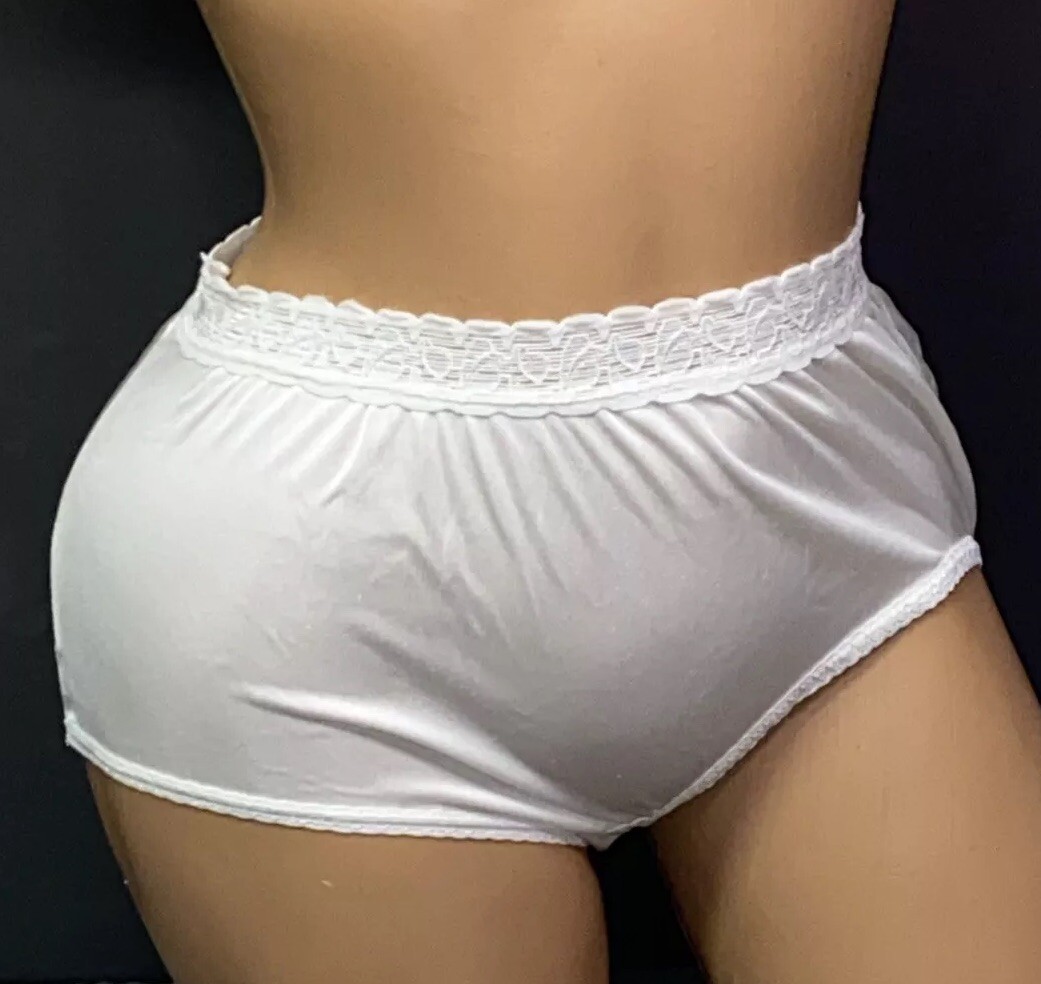Vintage White Granny Panties~TR Bentley~Girdle~sissy Nylon Underwear~panty Sz 8
