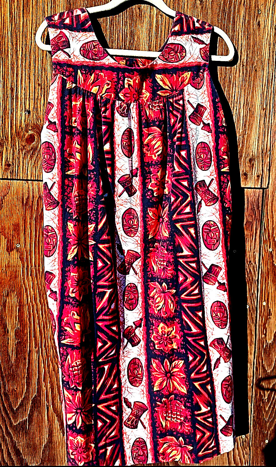 Vintage 60-70’s Size S/M Bright Floral Cotton Barkcloth Muu Dresses and More