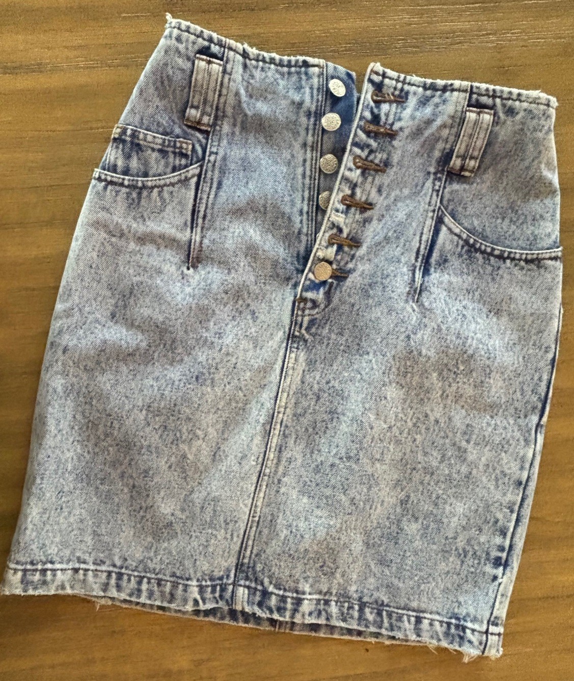 Women’s Vintage 80’s Acid Wash Jean Skirt Juniors Sz 9
