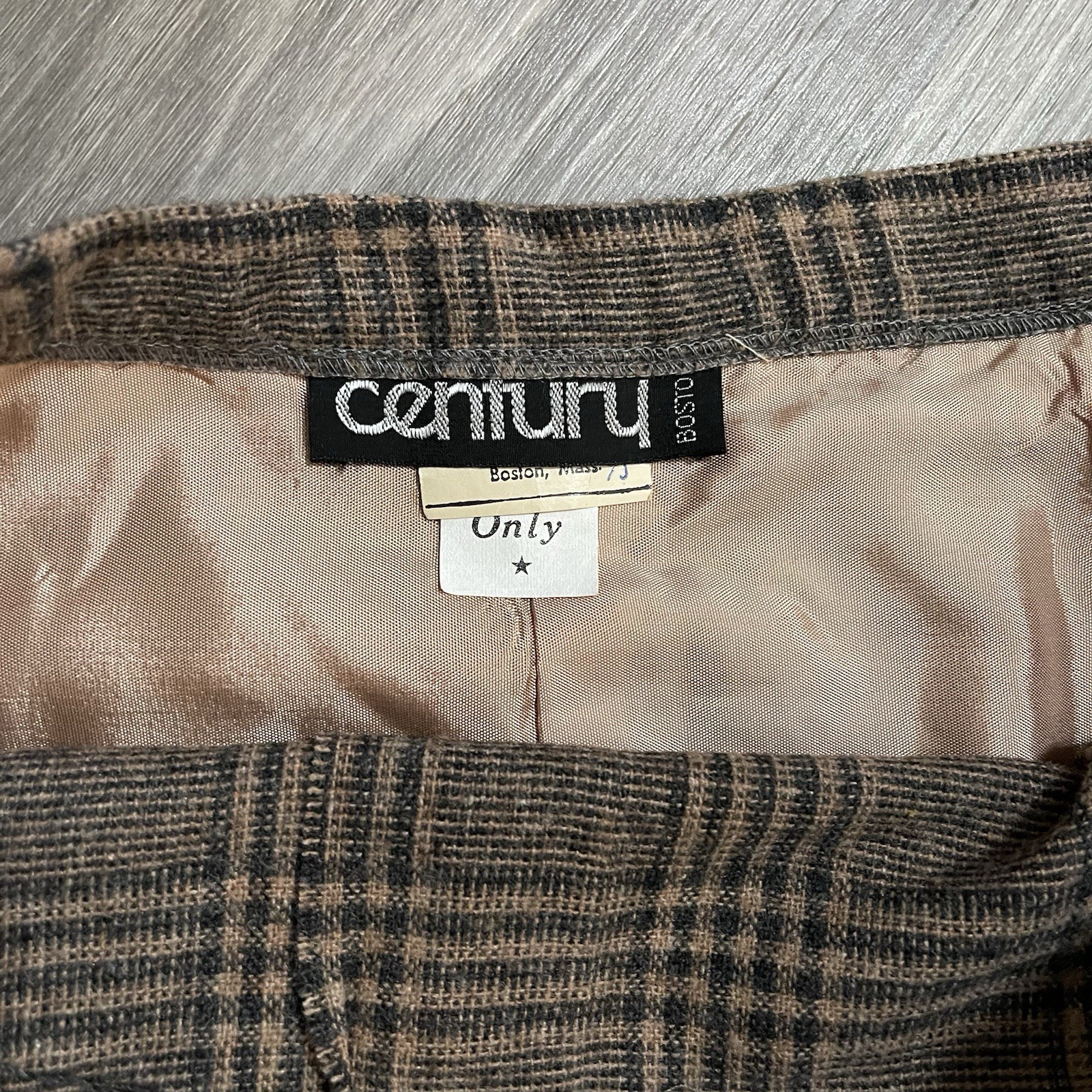 Vintage Century of Boston Wool Blend Plaid A-Line Lined Skirt Brown Size 16
