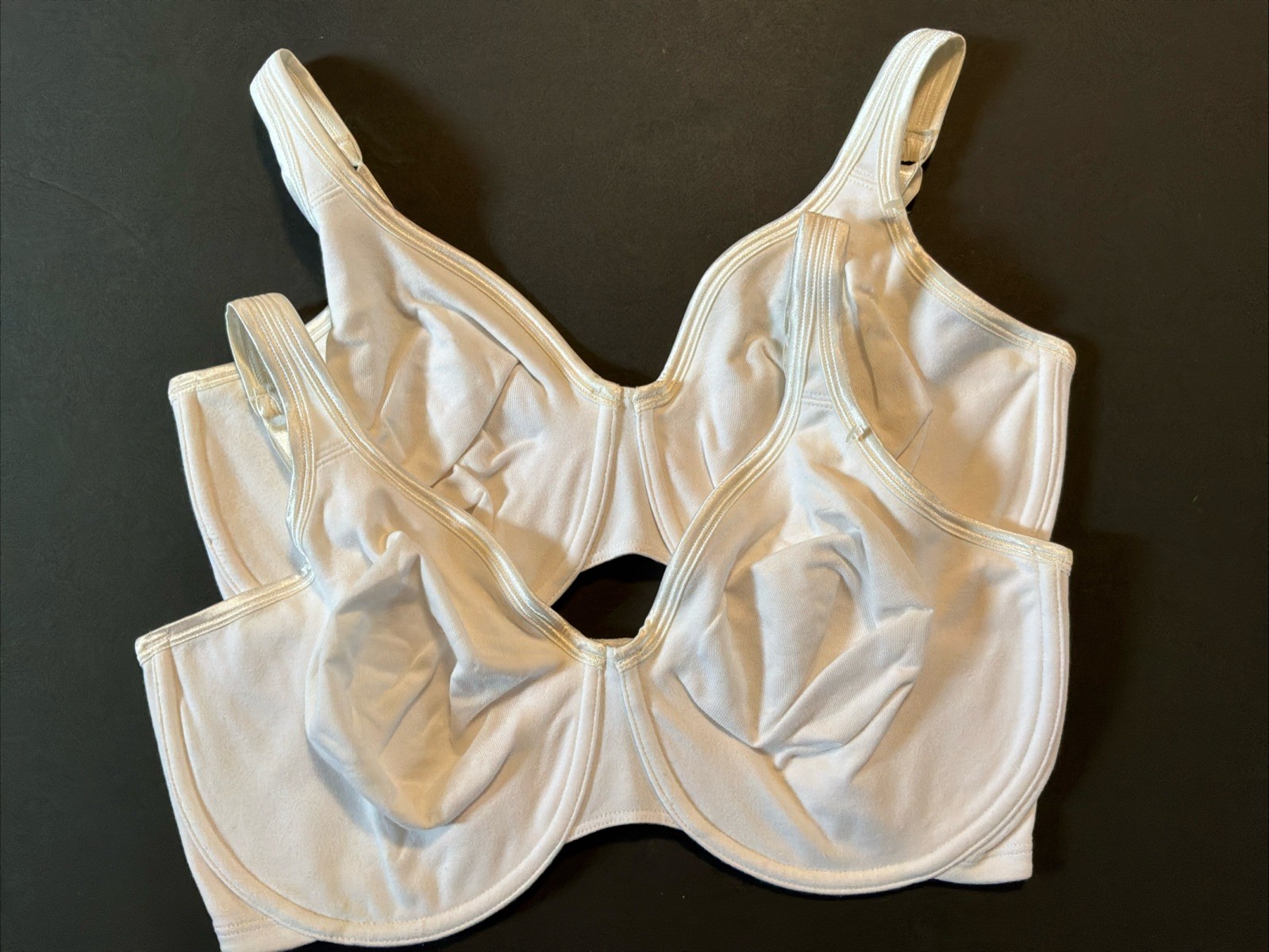 Vintage Lot Of 2 Playtex White 7523 *92% COTTON White Underwire Bras Unworn 38DD