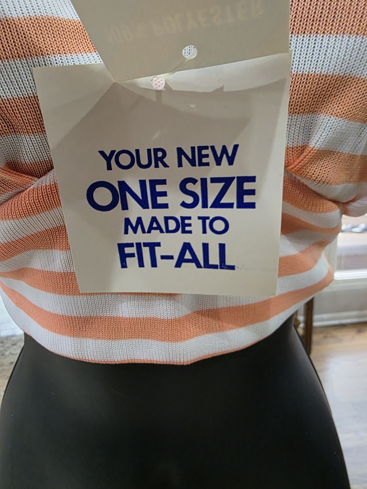 NOS Vtg 1970s Halter Top Double Knit Deadstock One Size Fits All Orange / White