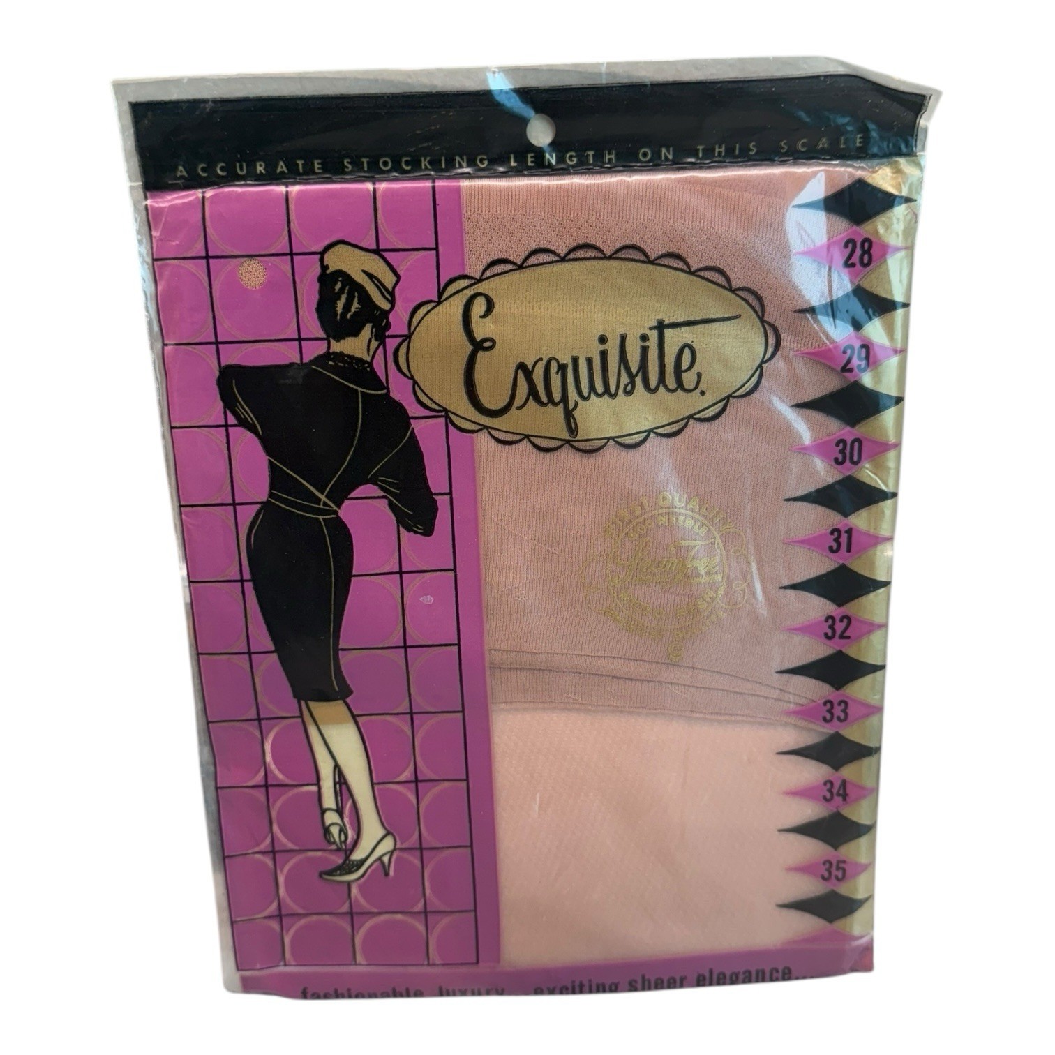 Vtg Exquisite Seam free First Quality 400 Needle Stockings Beige 9 Micro mesh