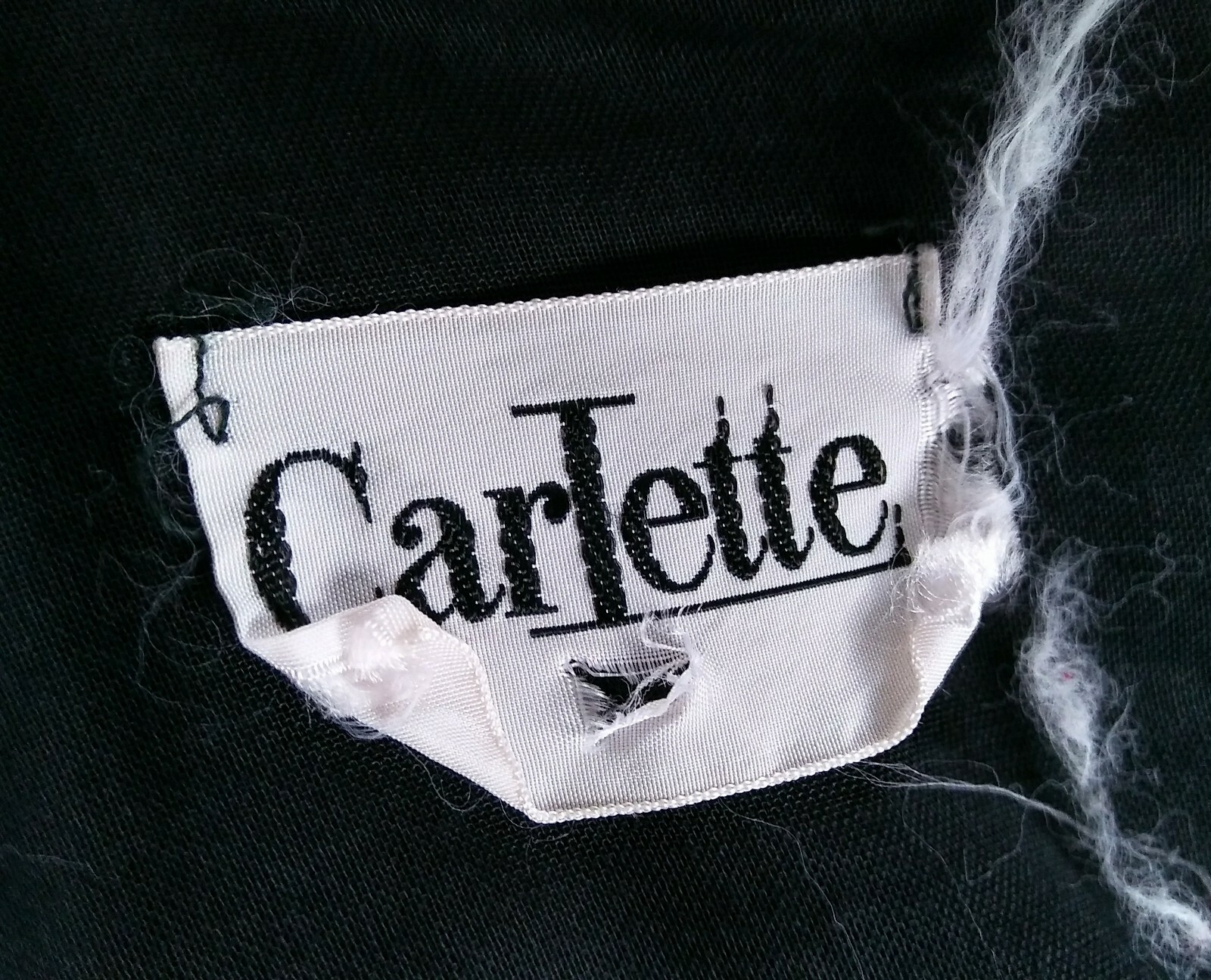 Vintage Carlette Black Drop Waist Dress with Trim & Belt 36″ Bust Size SM?