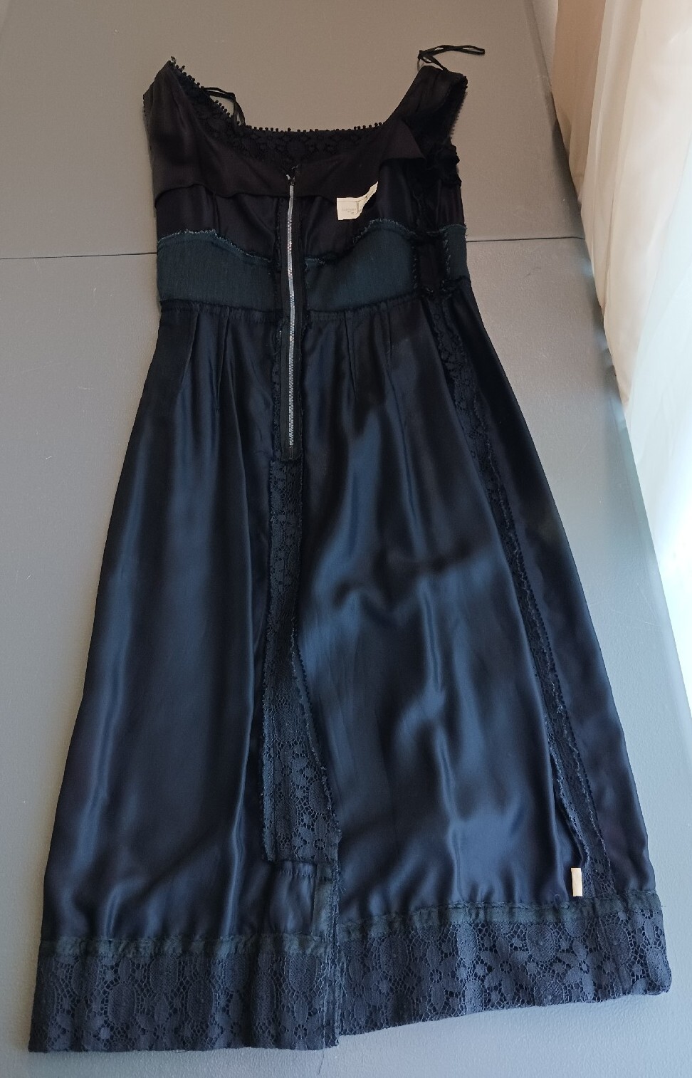 1960s Joan Leslie Lace Dress Little Black Dress UNION MADE Metal Zipper Vintage
