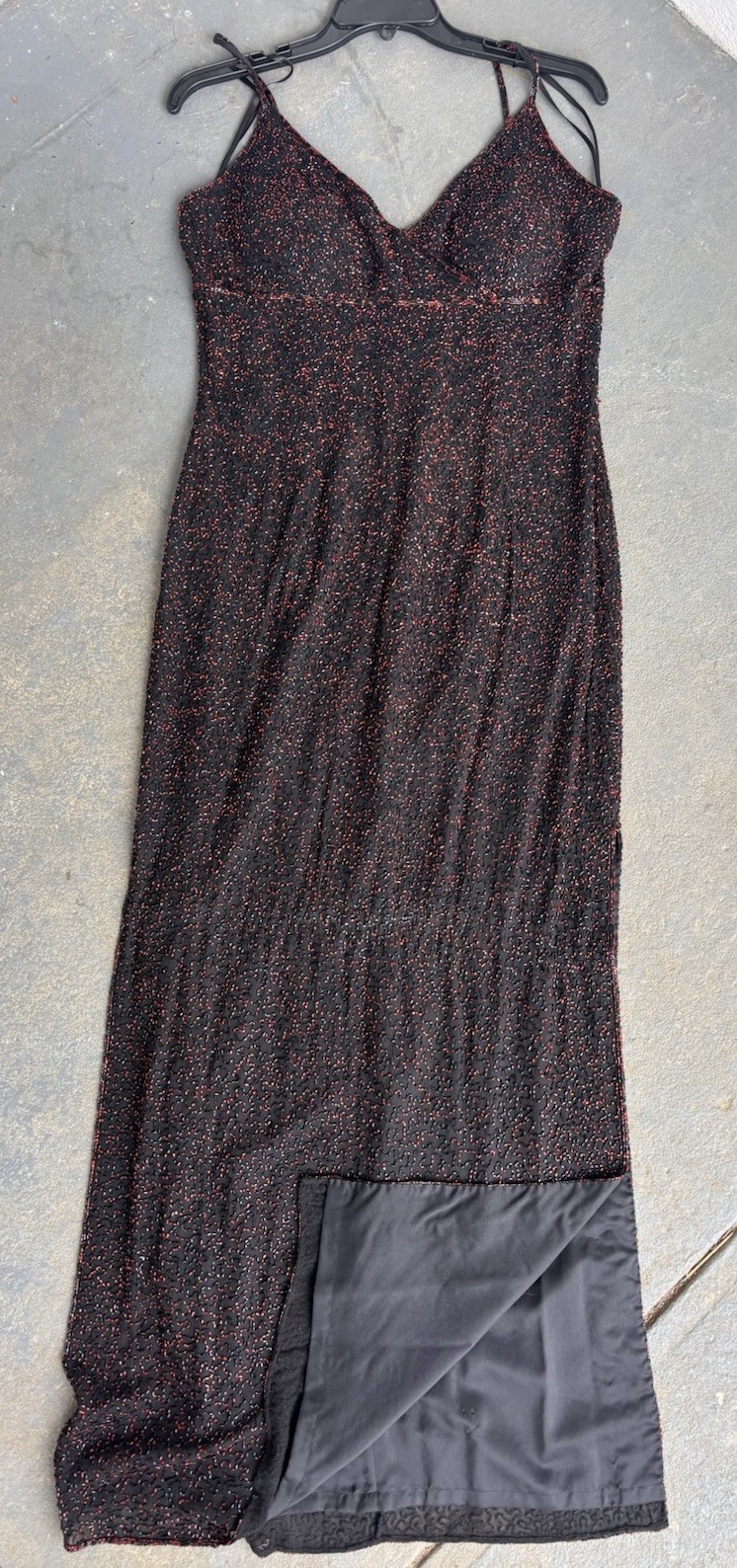 Vintage Adrianna Papell 100% Silk BEAUTIFUL Evening Dress.beaded /14
