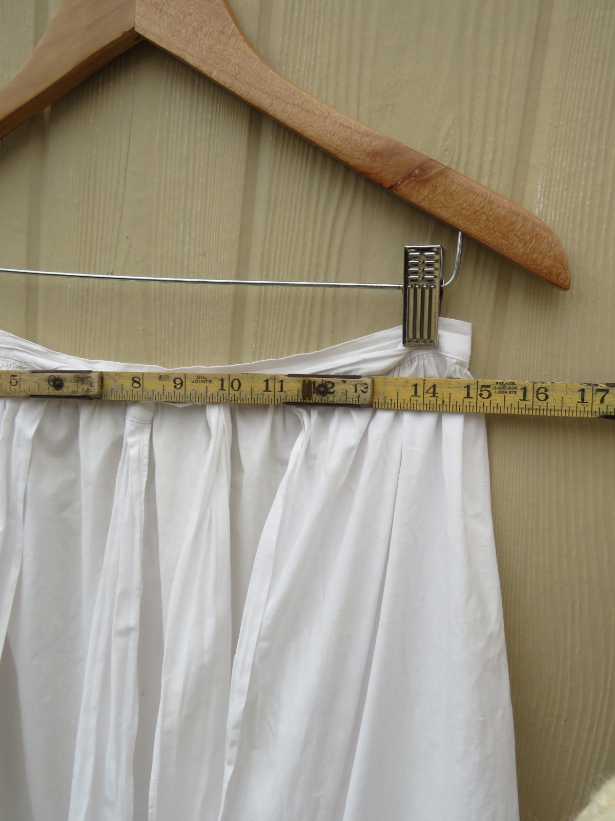 Antique Victorian Edwardian Tucked Apron Eyelet Lace Trim