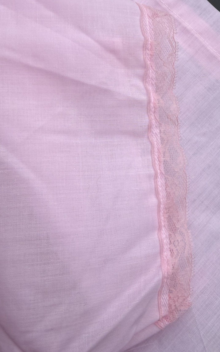 Vintage 70s KATZ Pink Embroidered Floral Muumuus Nightgown Loungewear Dress Lg