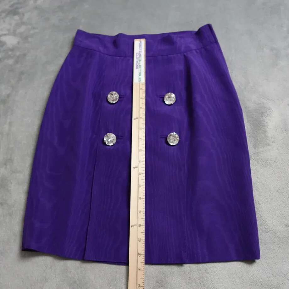Vintage Genny Electric Purple Grape Satin Skirt Women’s Made in Italy for Neiman