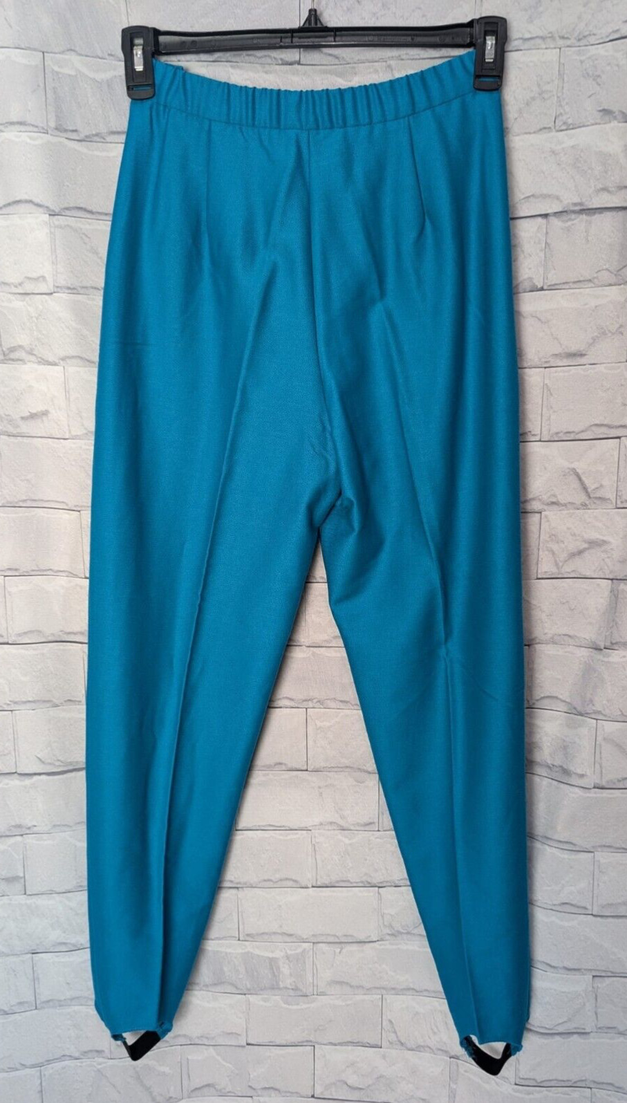 Suburbans Women’s Vintage Lot Of 2 Stirrup Pants Deep Aqua Blue & Solid Black