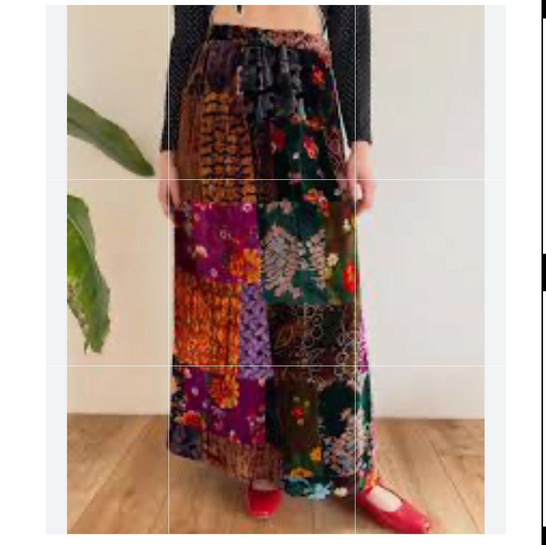 John Meyer of Norwich RARE Vintage 70’s Velvet Patchwork maxi skirt size 12