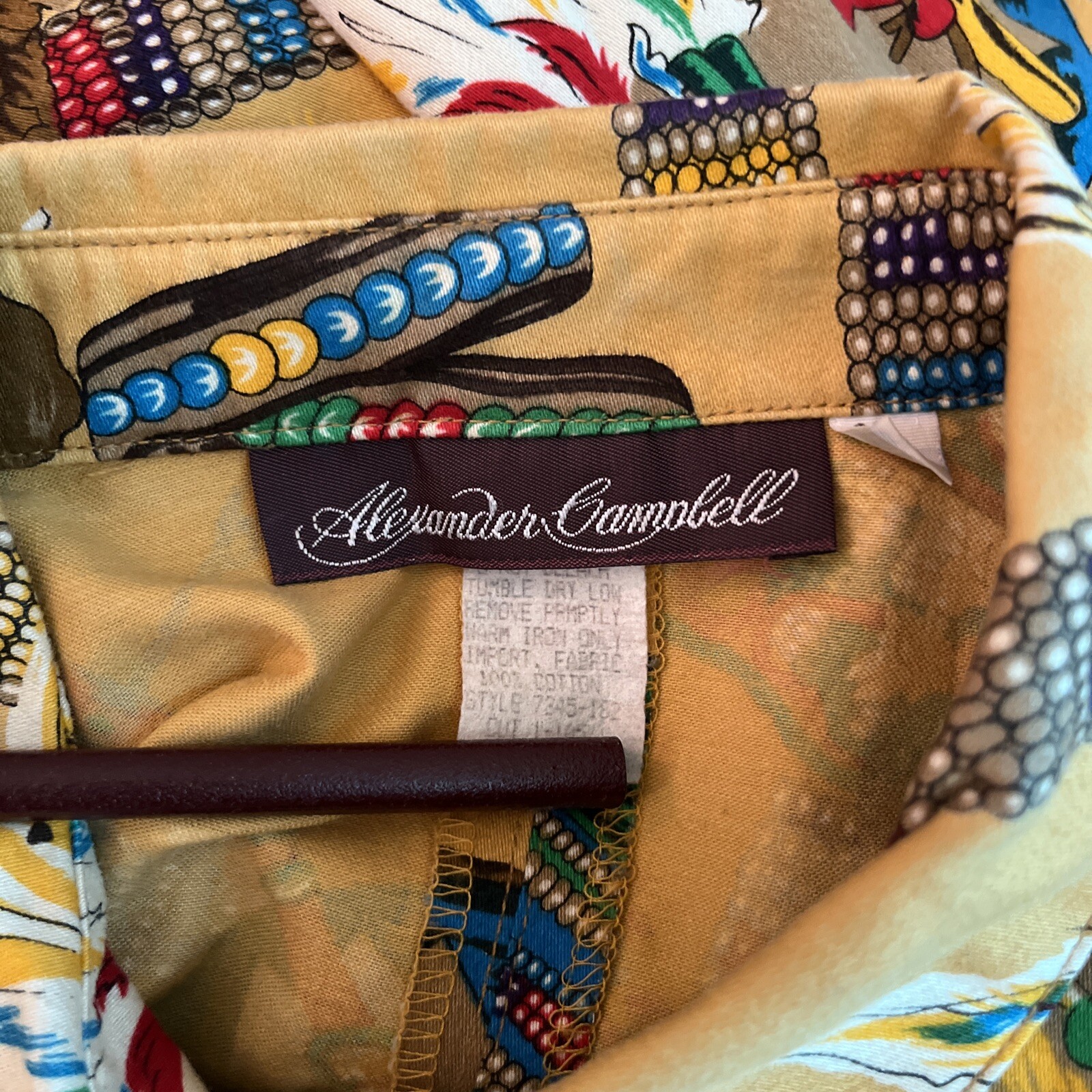 Vintage Alexander Campbell Shirt Women’s Medium Western Cowgirl Graphic Cotton