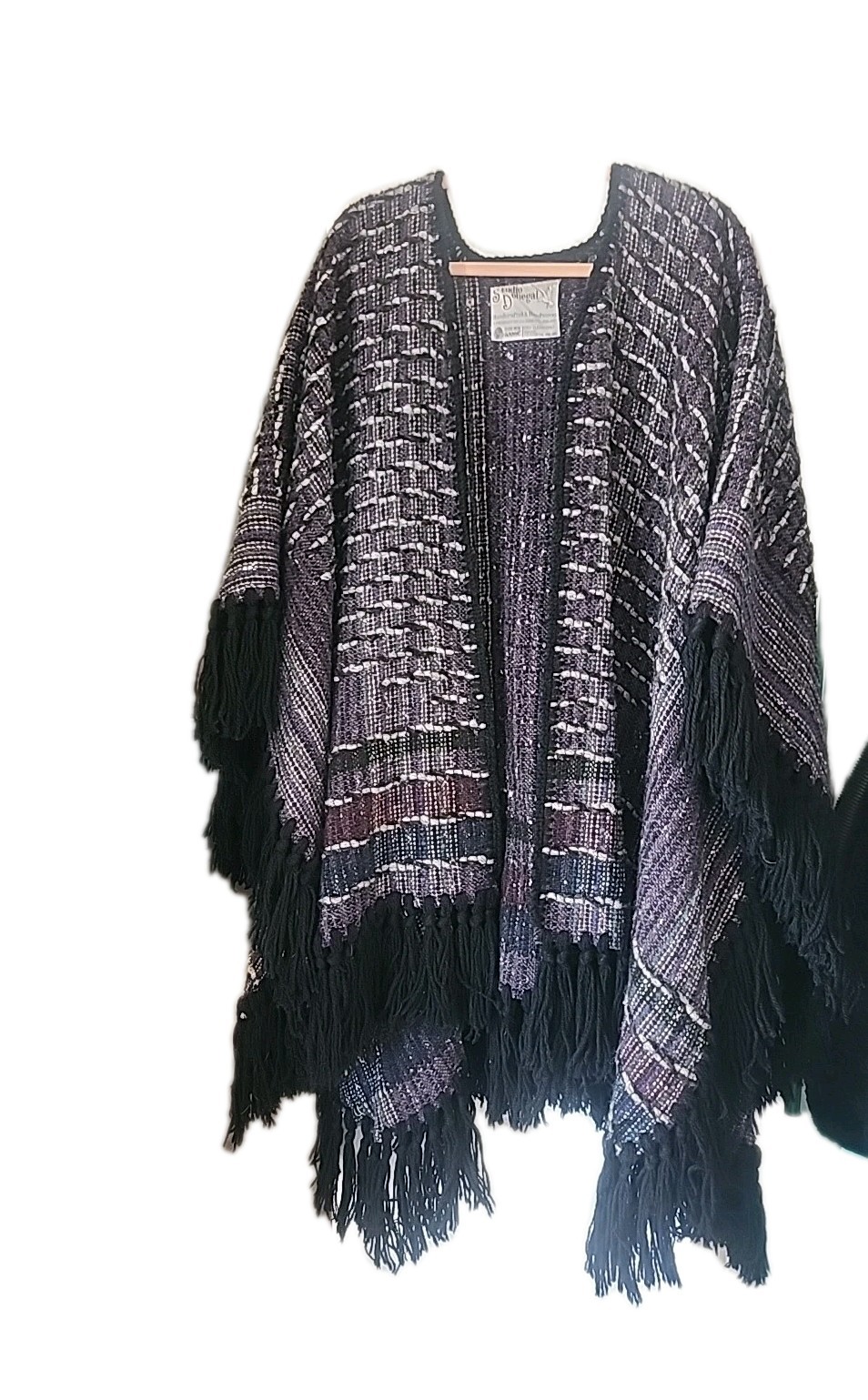 Vintage Ireland Studio Donegal Hand Woven Wool Wrap/Poncho/Blanket OS Gorgeous!