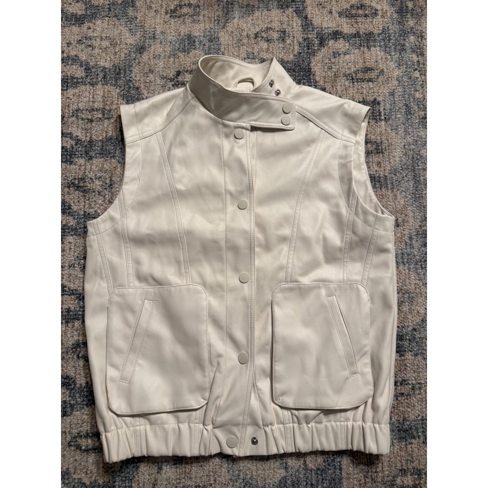 Anthropologie Faux Leather Oversized Vest Size XS Pristine Condition