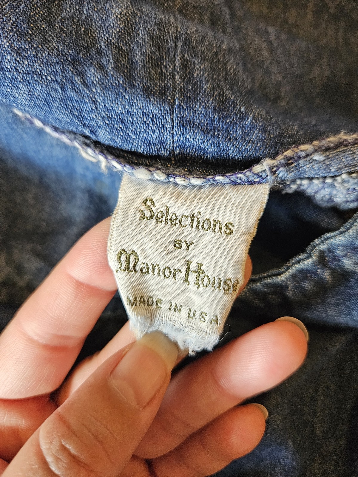 Vtg Selections by Manor House Denim Button High Waist Knee/Midi Skirt XS/S