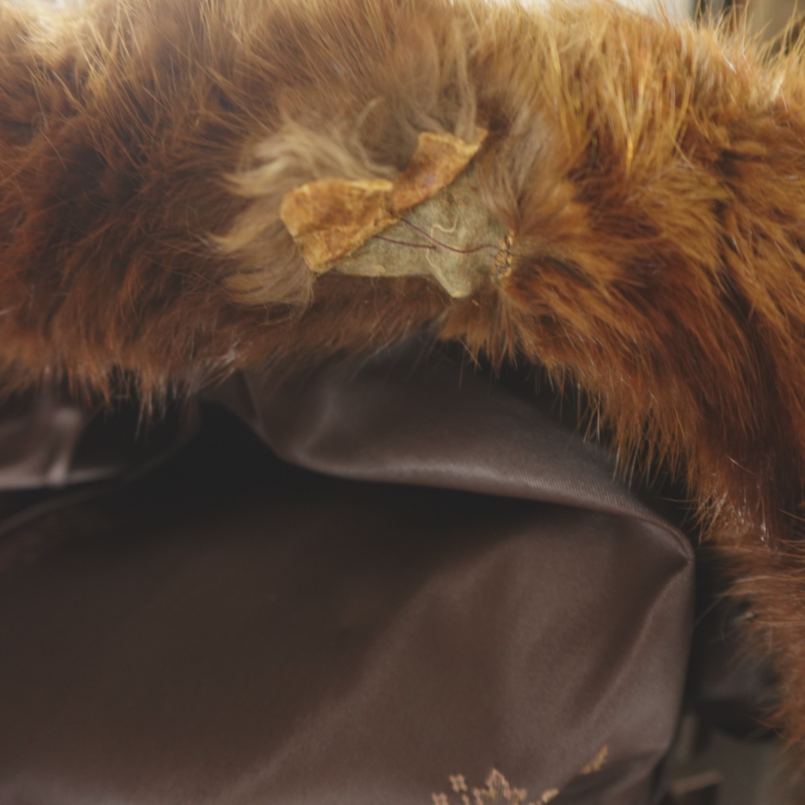 Vintage Mink Fur Jacket Capelet Short Swing Coat Brown Womens AS IS Repair Craft