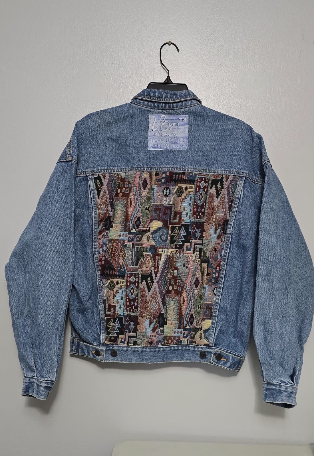Von Ehrenpreis Jacket Women’s S Blue Denim Tapestry Coach New Hope PA Vintage