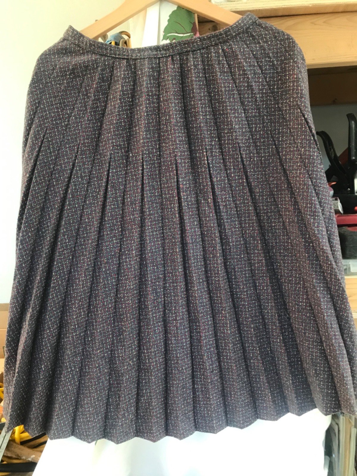 Vintage, all wool, Handsewn, pleated skirt-27 inch waist. 26 length