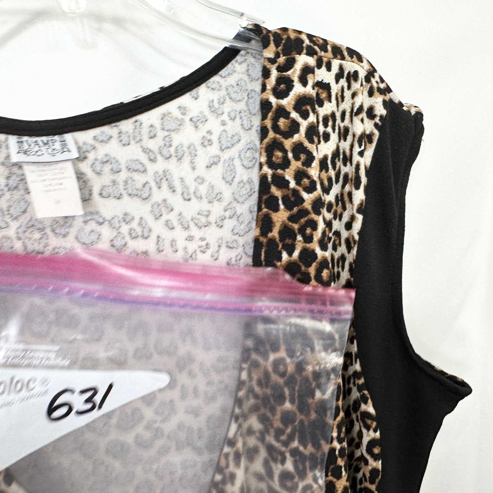 Vamp Plus Size 3X Sheath Dress Leopard Print Ruched Surplice VTG Y2K Sexy 631