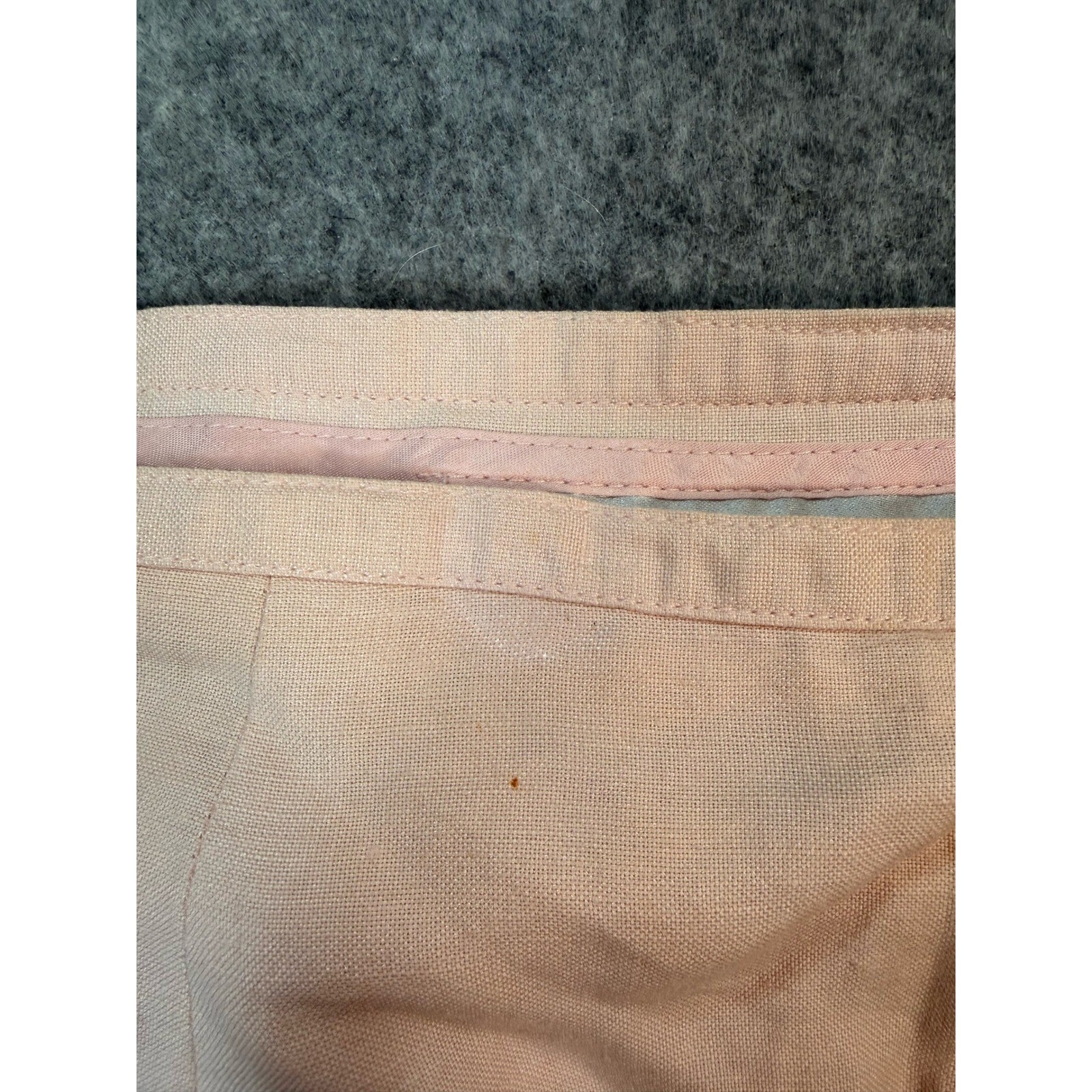 Adolfo Studio Vintage Pink Linen Blend Maxi Skirt Side Slit Petite 6 SK069