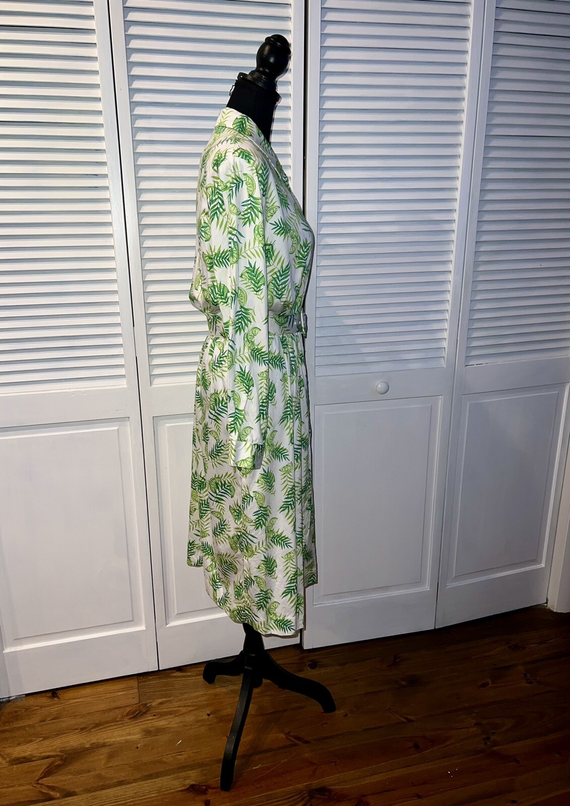 VNTG 70-90s Tanner Green Lemon Print Dress With Belt