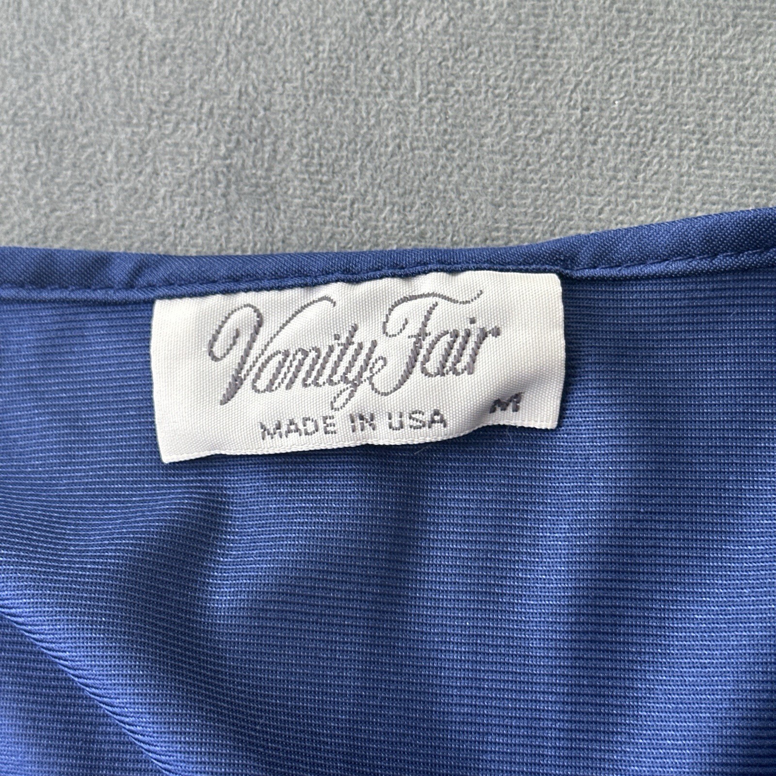 Vintage Vanity Fair Nightgown Medium Blue Lace V-Neck Sleeveless 30-767 Nylon