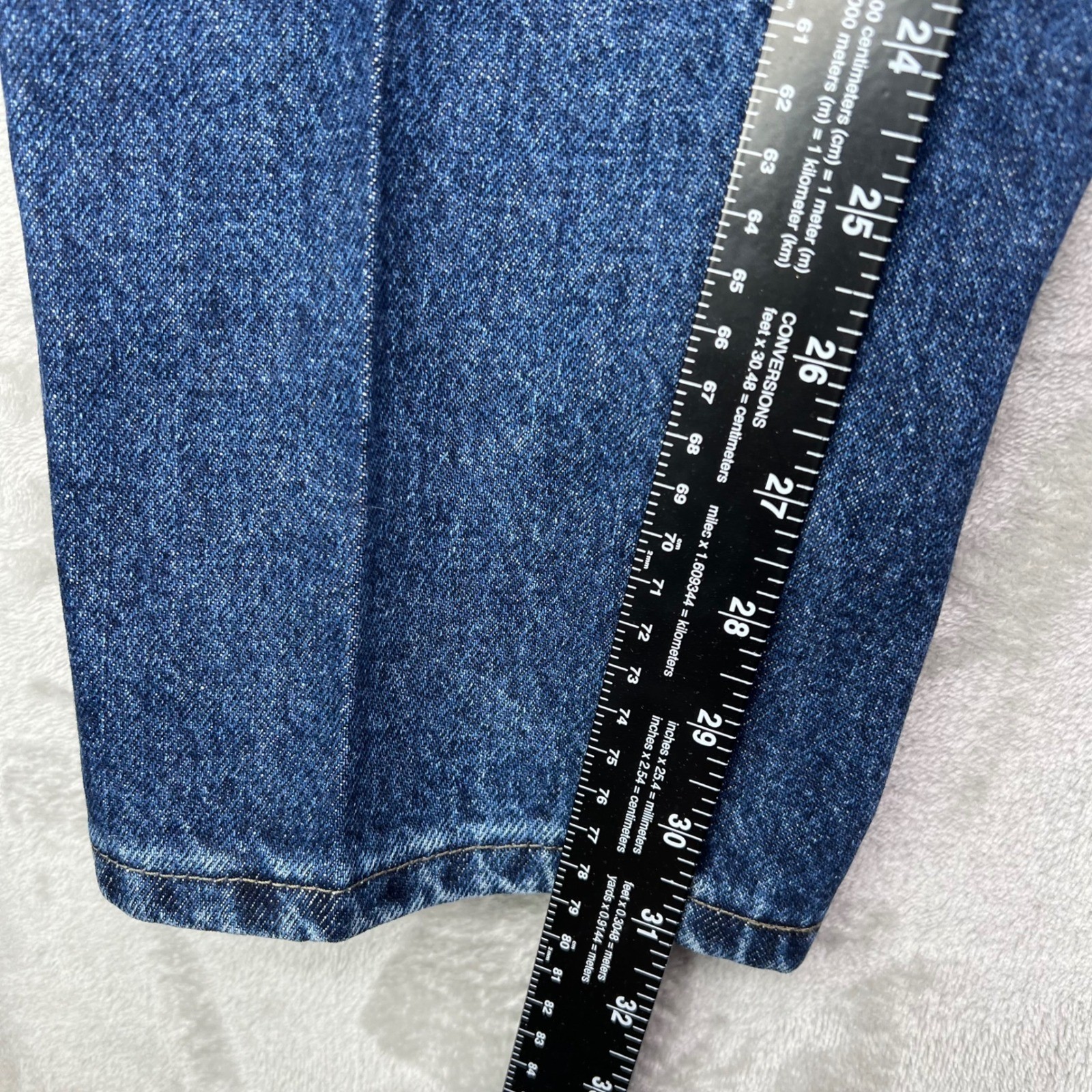 Vintage Lee Tapered Leg Jeans Womens 14 M Blue Solid High Rise Made in USA Denim