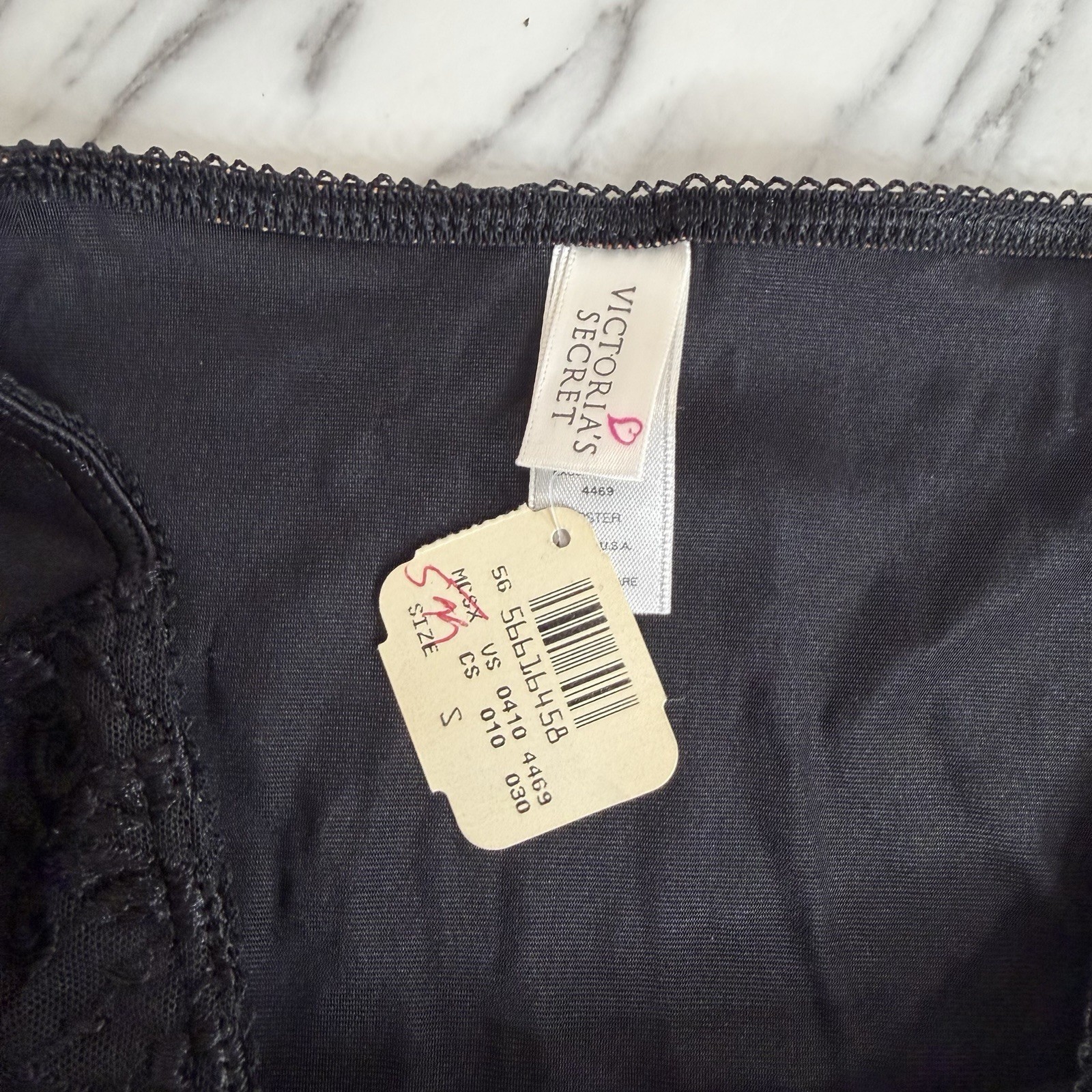 NWT Vintage Victoria’s Secret Deadstock Panties Black Cheeky Lace High Rise 1995