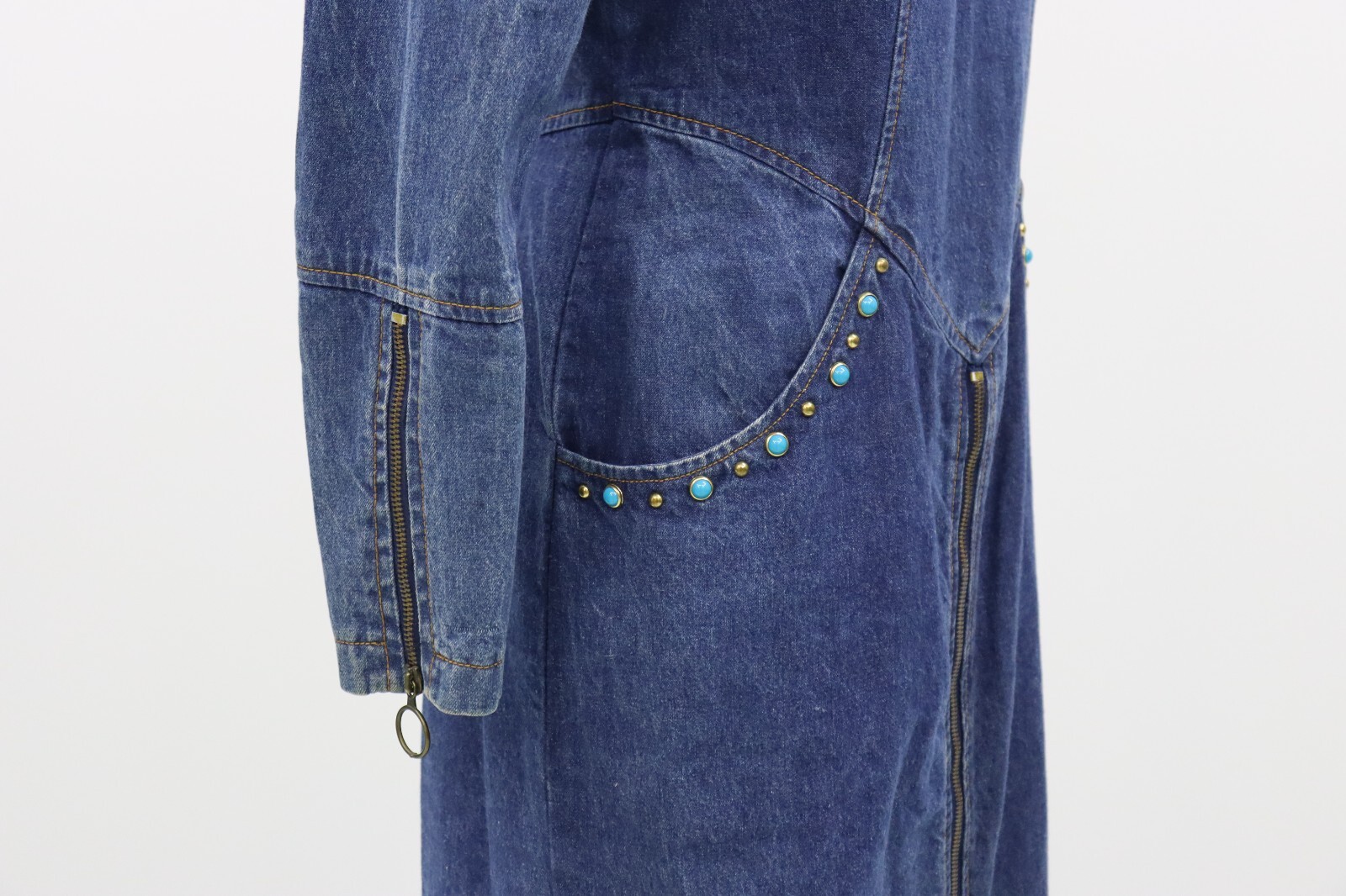 Jou Jou Y2K 1990’s Denim Dress Stones and Gromet Embellishments Size M (Size 8)