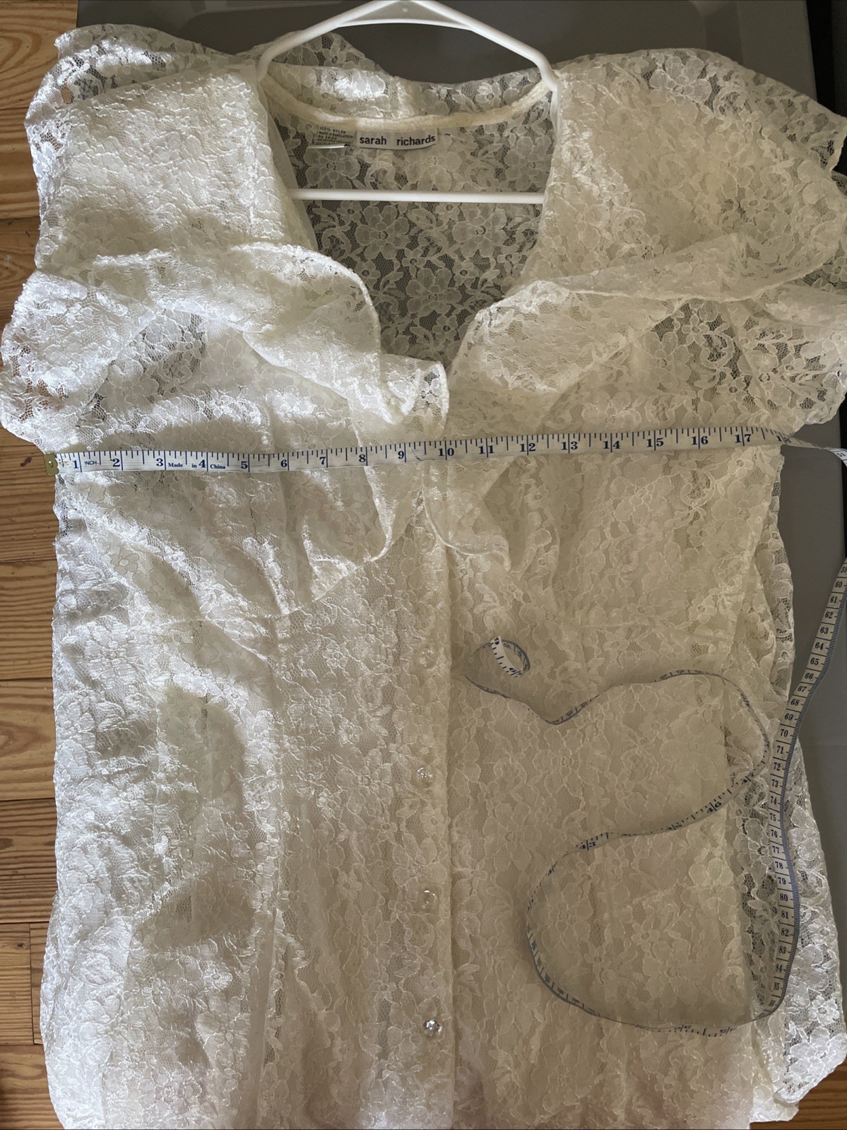 Long White Lacey 1996 Vintage Wedding Dress Sarah Richards Boho Victorian