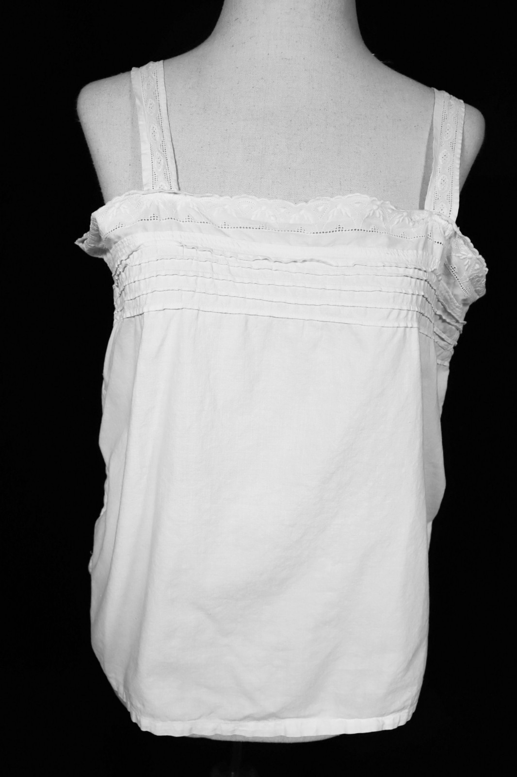 Antique French 1920’s Off White Cotton Camisole Size Medium Excellent Condition