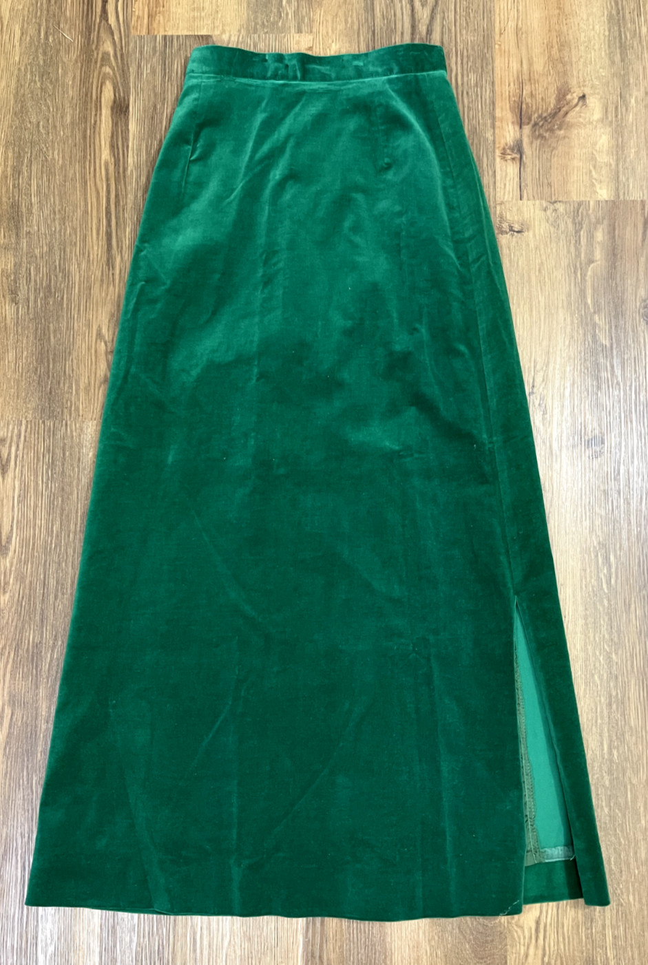 Vintage Velvet Maxi Hostess Skirt Gordon Of Philadelphia Green 10 Medium