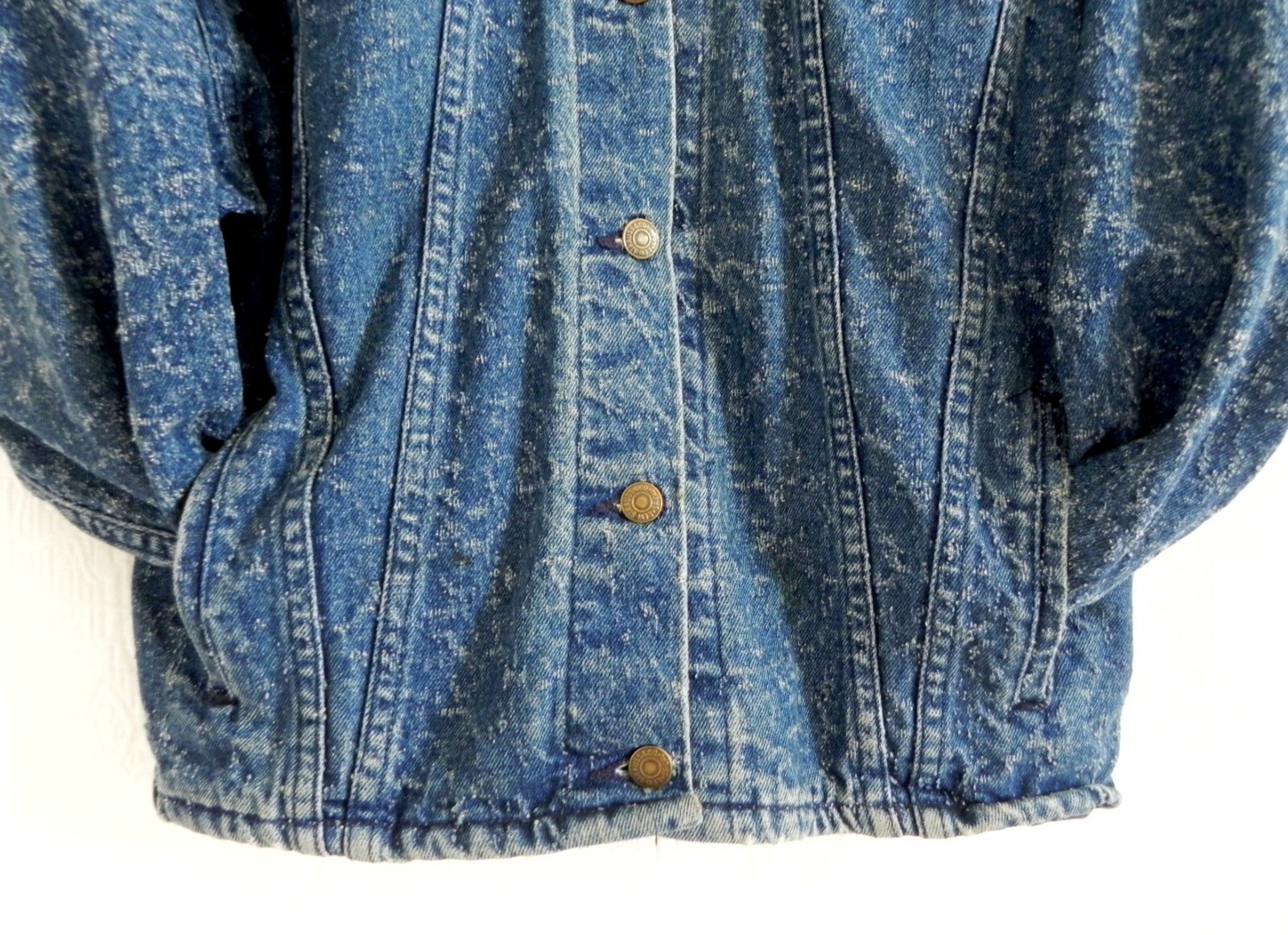 Levis One of a Kind Trucker Distressed Denim Native Chief Hand Painted Size L