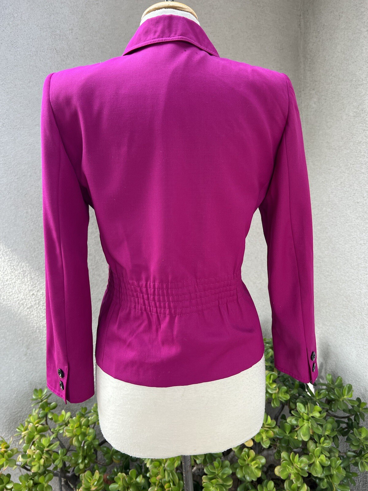 Vintage Preppy Jacket By Valentino Miss V fuchsia pink wool sz 38 4 Italy
