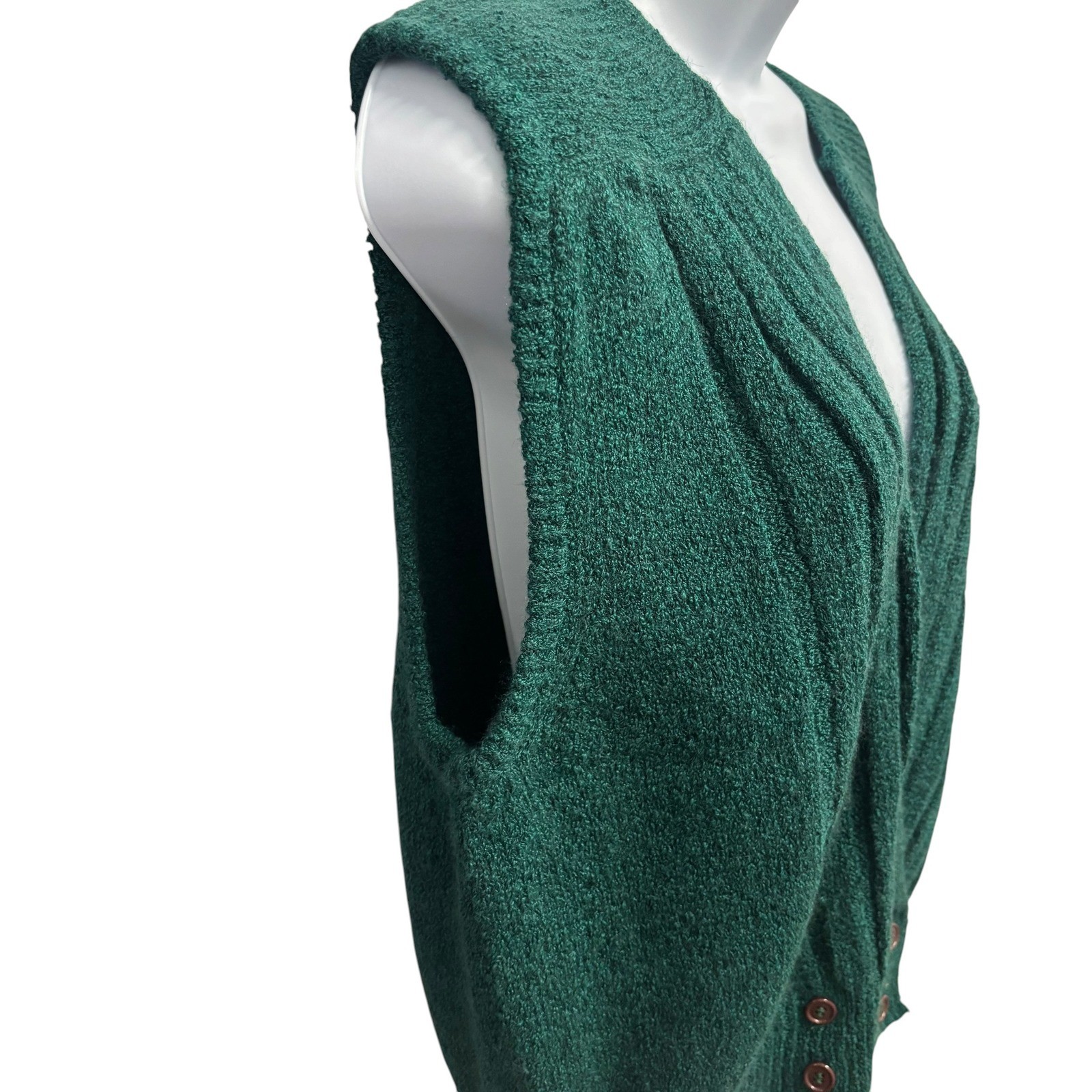 Catalina Vintage Green Angora Blend Surplice Knit Sweater Vest XL 45000 CL-12