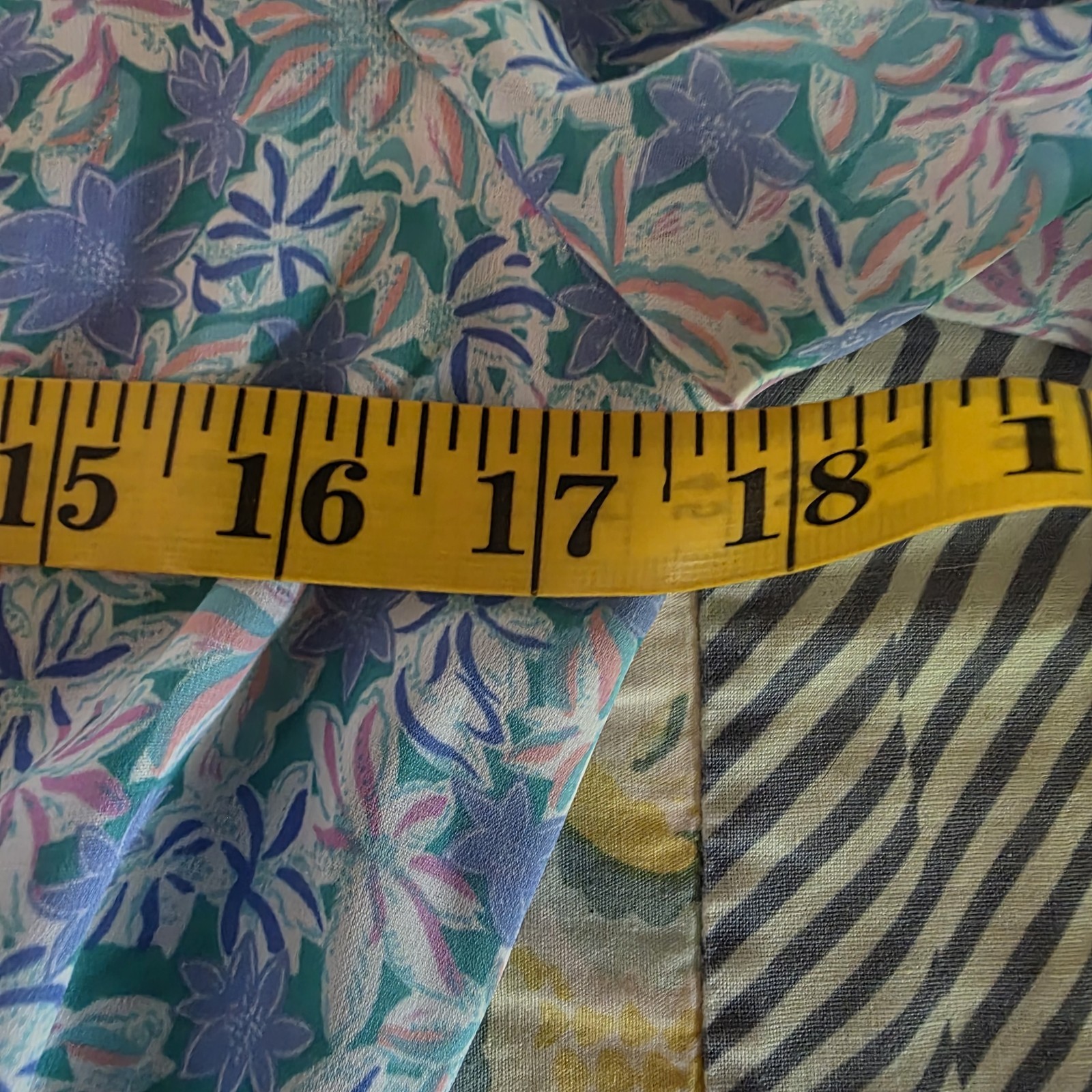 ​Vtg 80s Peplum Blue Floral Wrap Dress Puff Sleeve Ruffles Cottagecore S M USA
