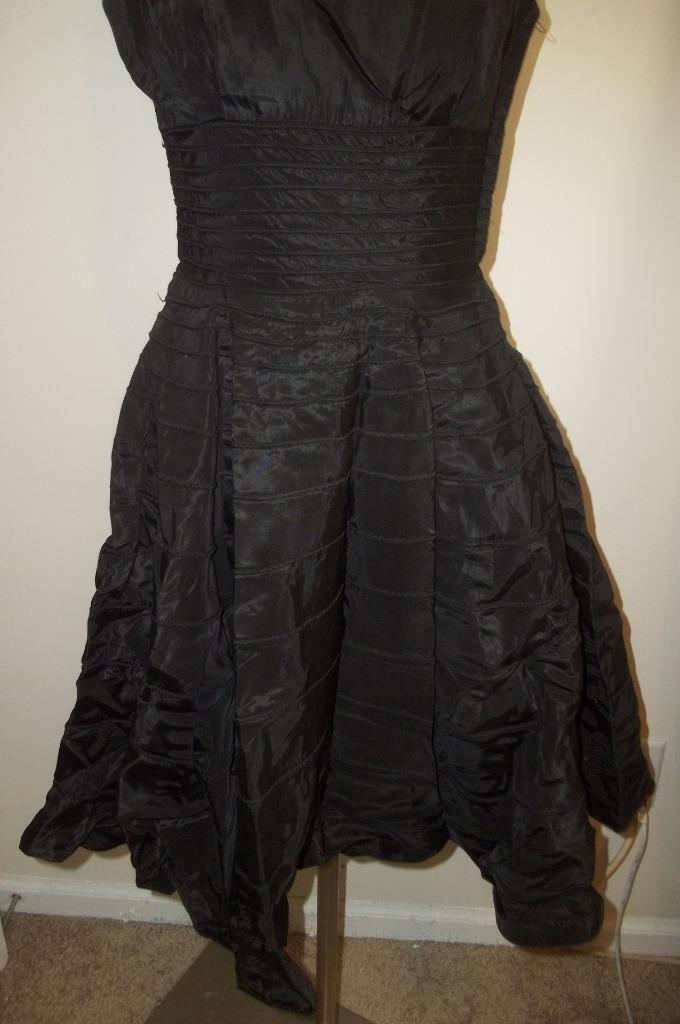 Vintage Black Double Spaghetti Strap Swing Dress S
